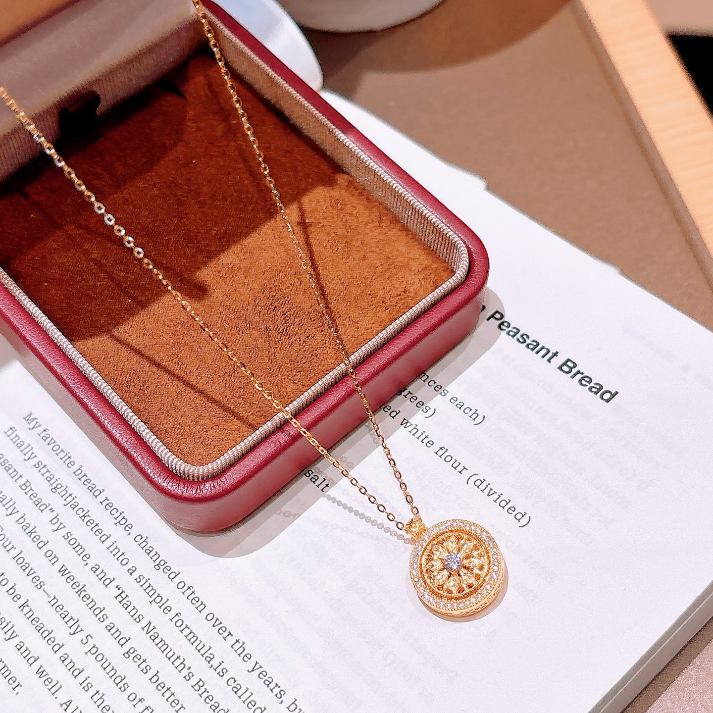 Fine Silver Necklace French Wedding Favor Gold