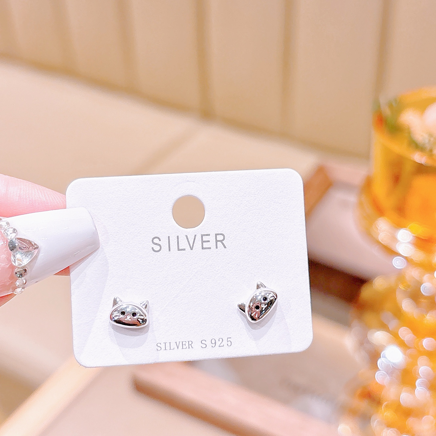 Low Allergy Silver Earrings Girly Confession Gold