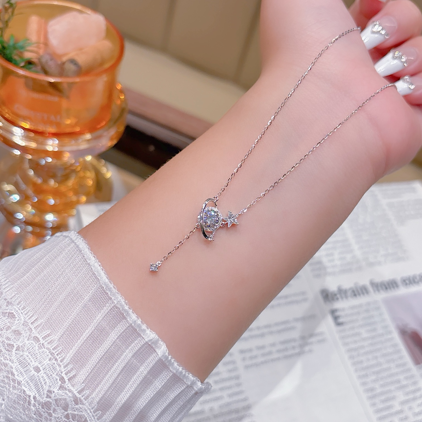 925 Silver Necklace Premium Party Gold