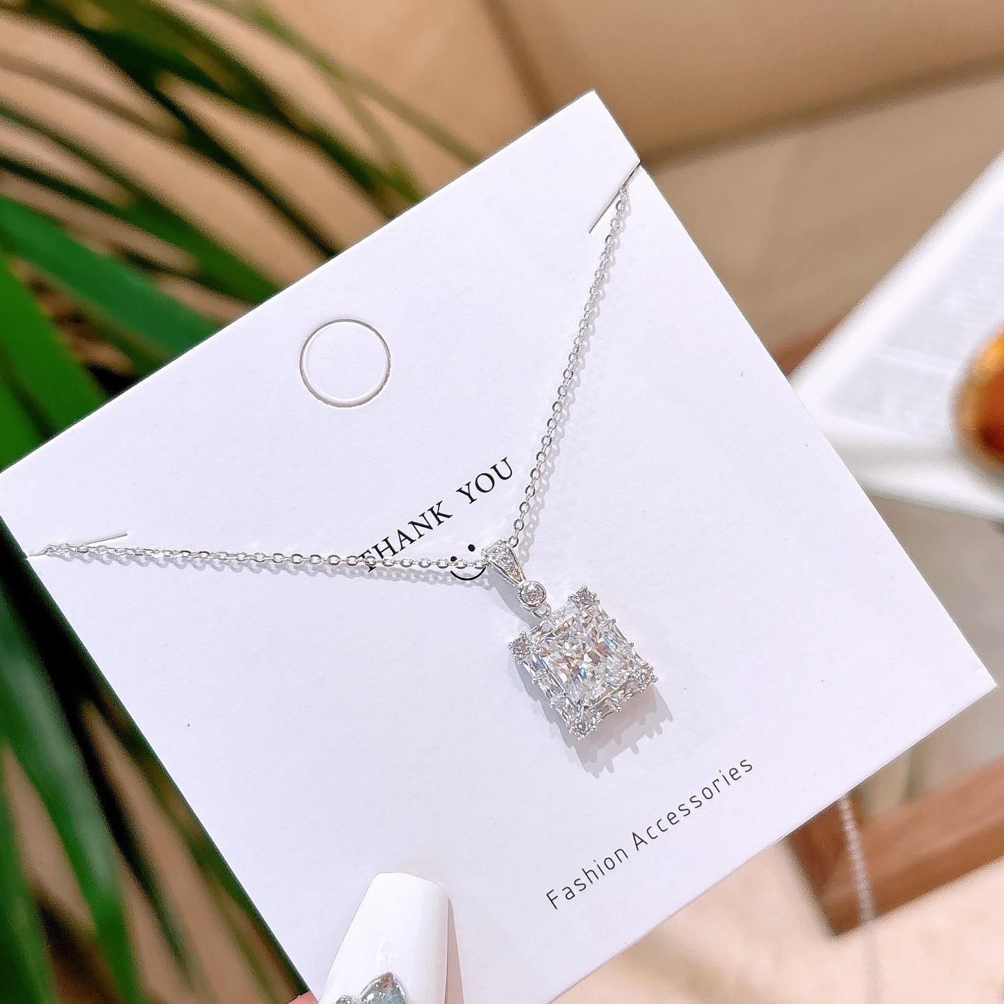 S925 Sterling Silver Moissanite Necklace Romantic Anniversary Silver