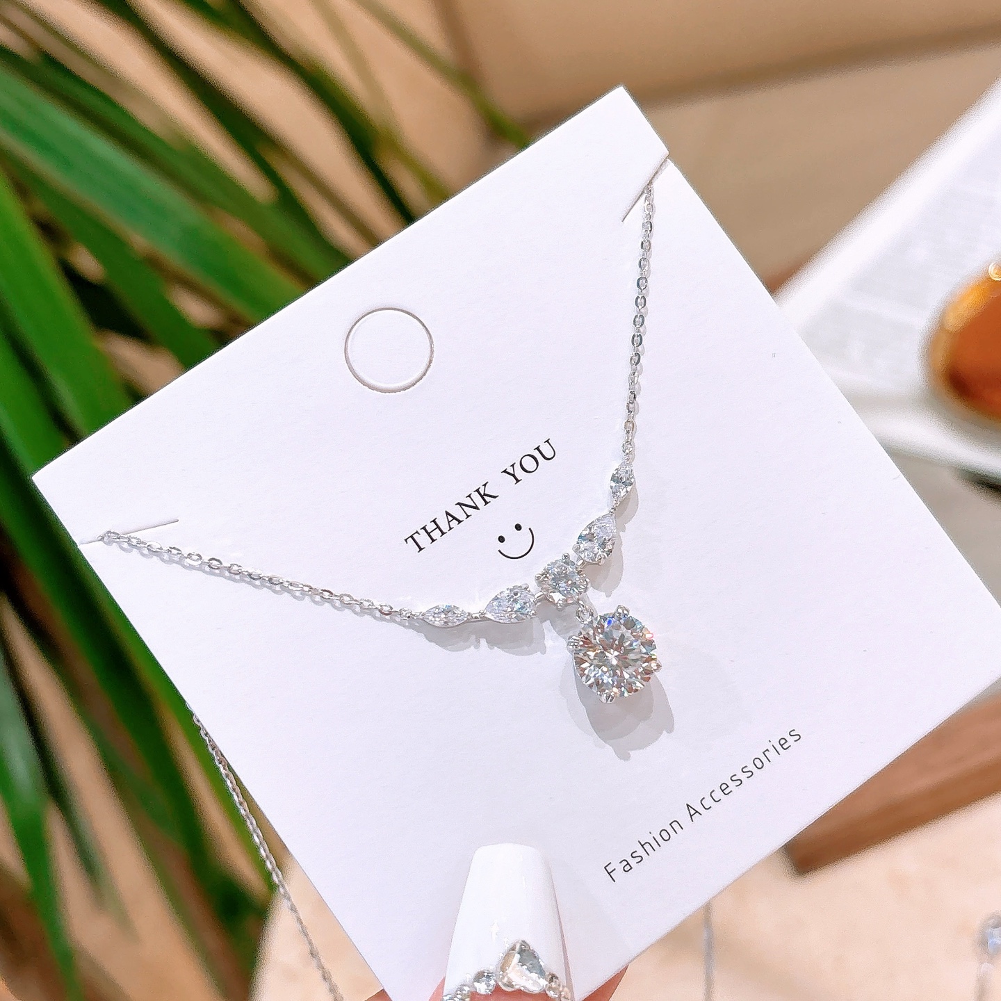 925 Silver Moissanite Necklace Fashion Valentine's Day Gold