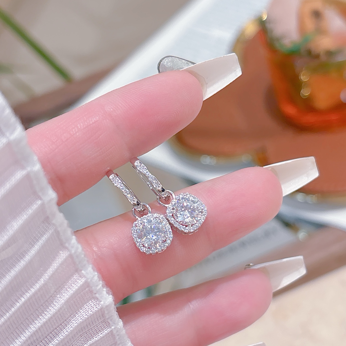 925 Silver Moissanite Ear Cuffs Light Luxury Housewarming Silver