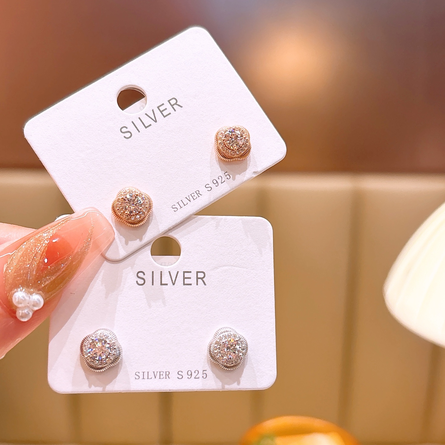 925 Silver Earrings Soft Banquet Silver