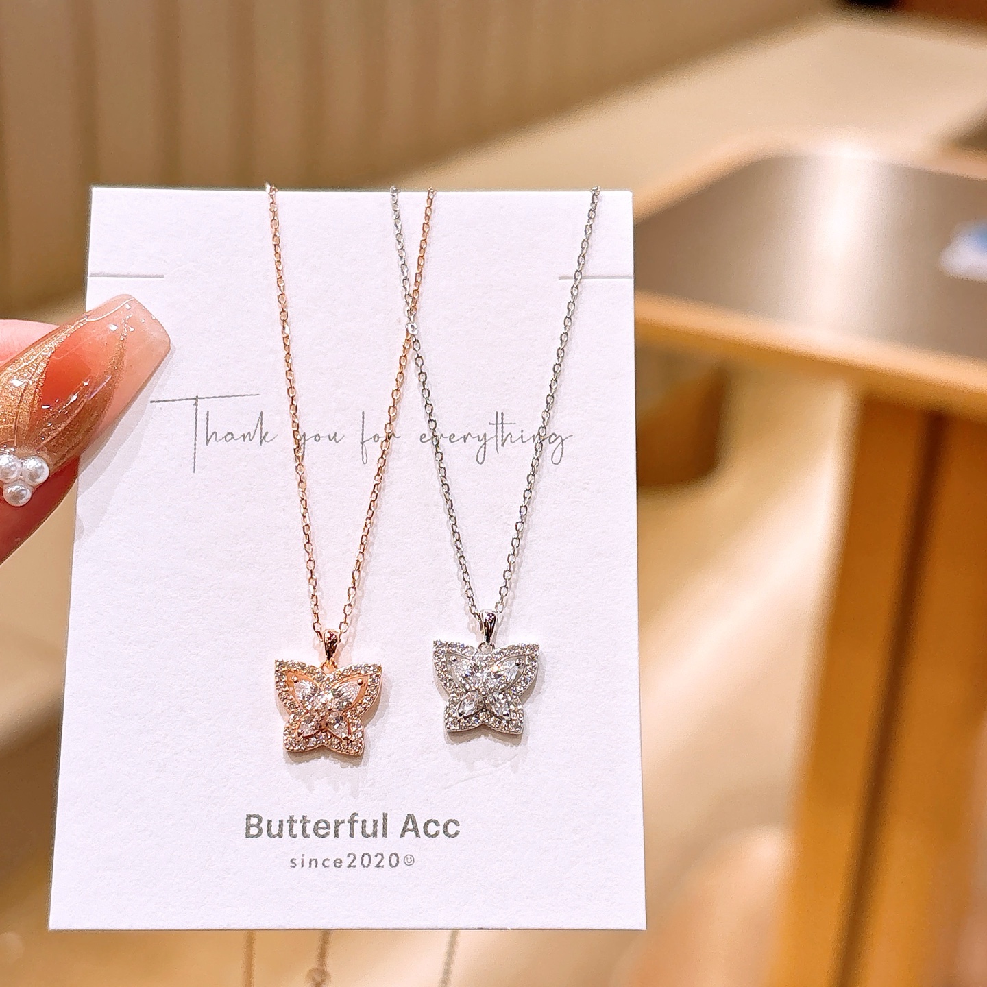 Solid Silver Necklace Forest Graduation Gold