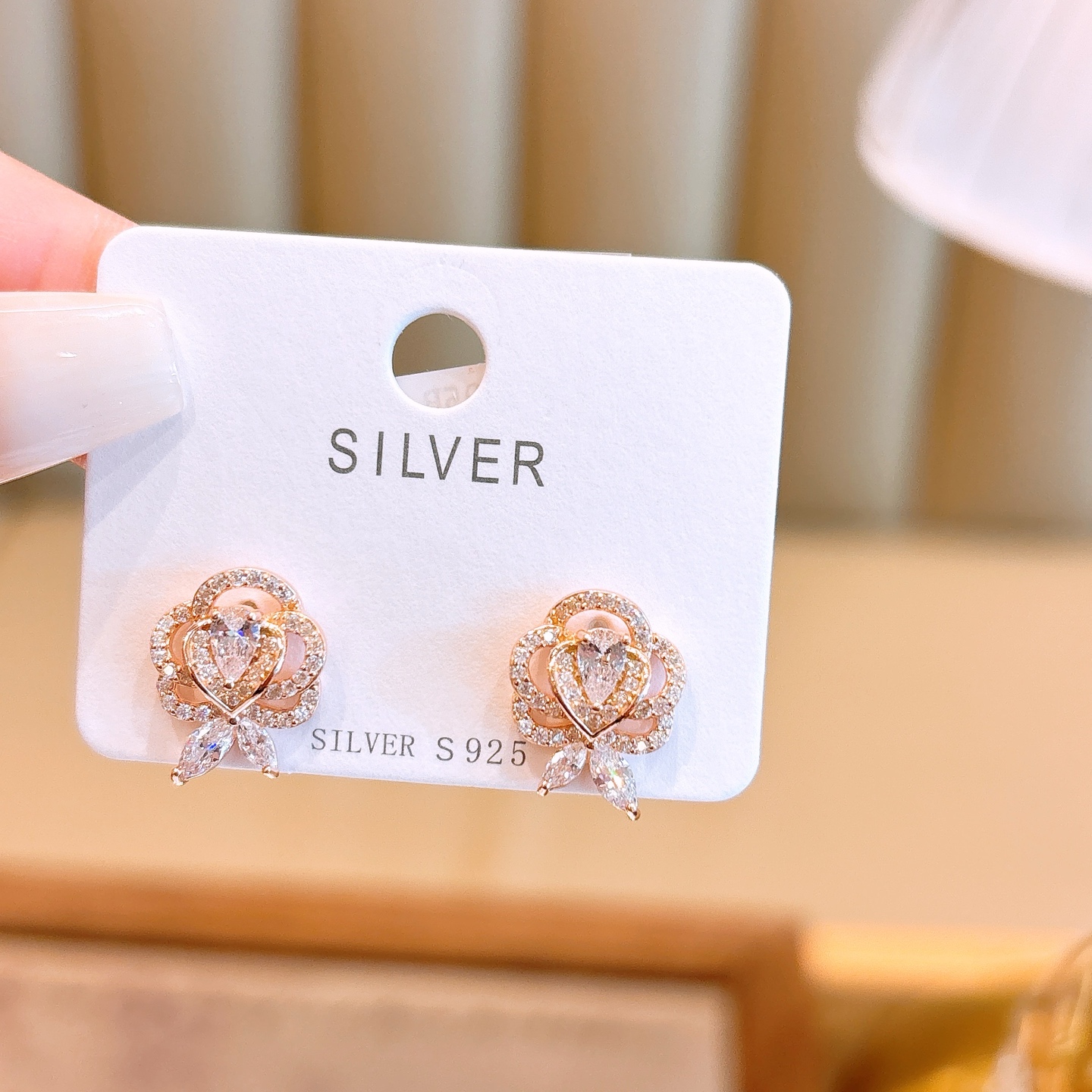 Nickel Free Silver Earrings Ins Style Annual Party Gold