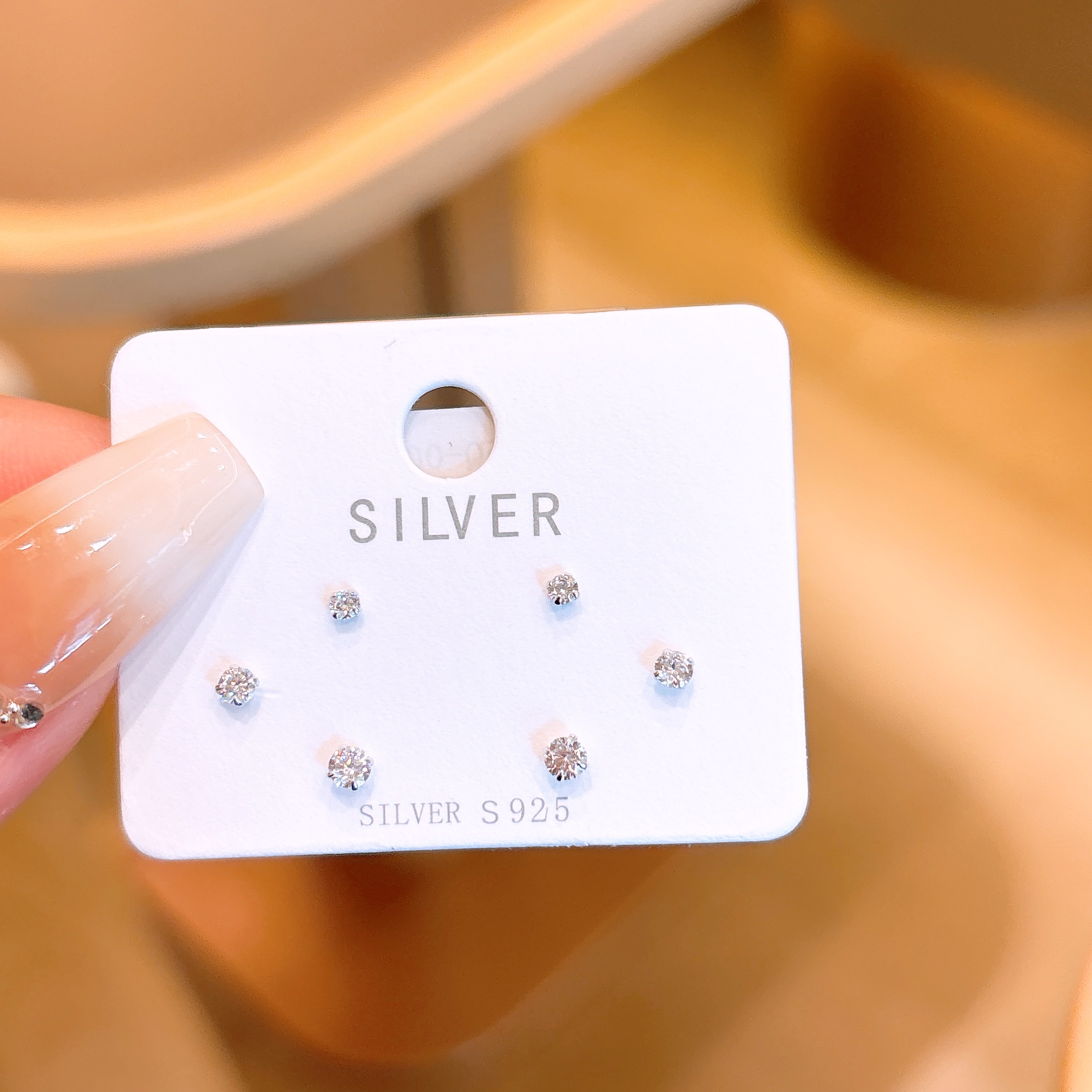 925 Silver Earrings French Travel Gold