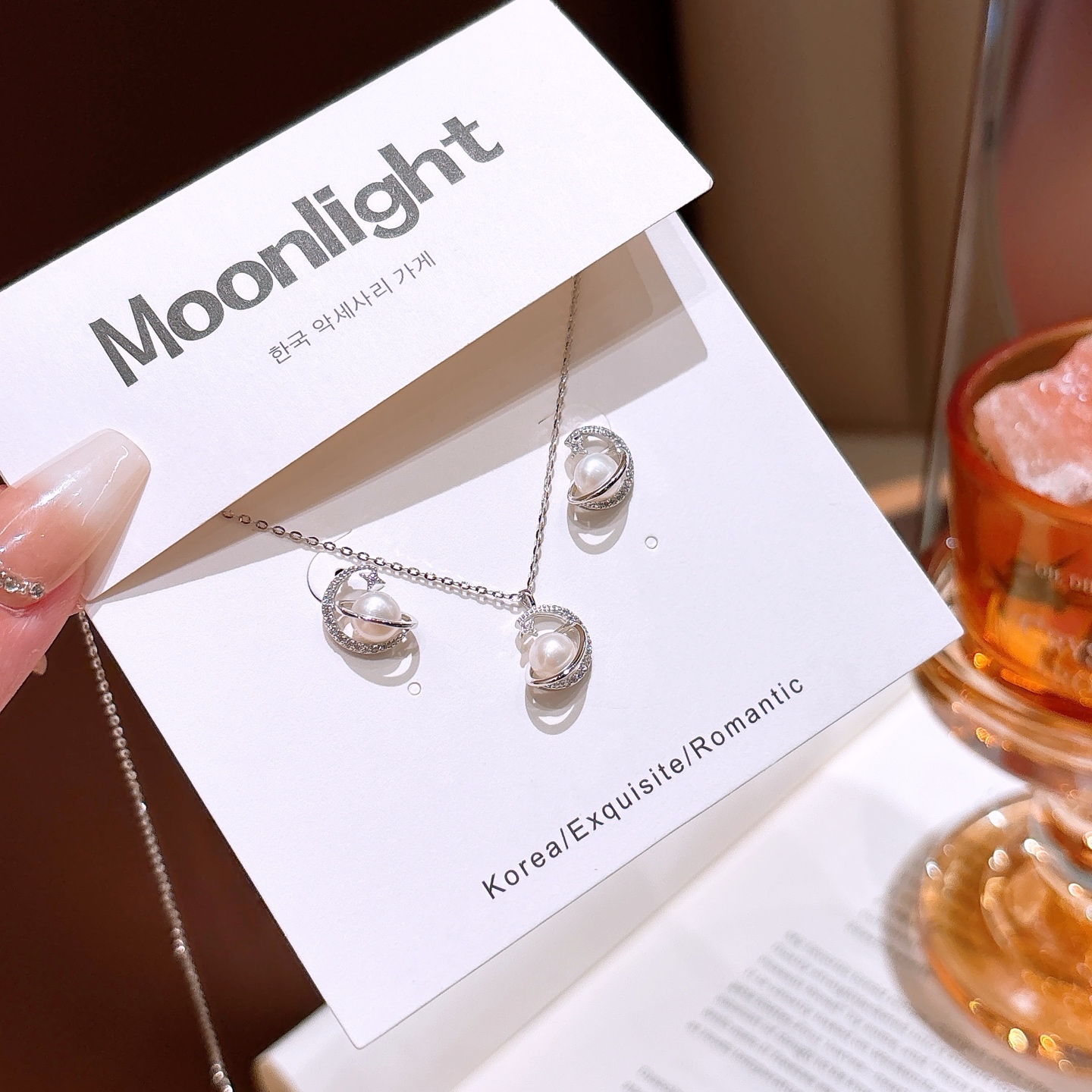 S925 Sterling Silver Earrings & Necklace Set Minimalist Party Silver