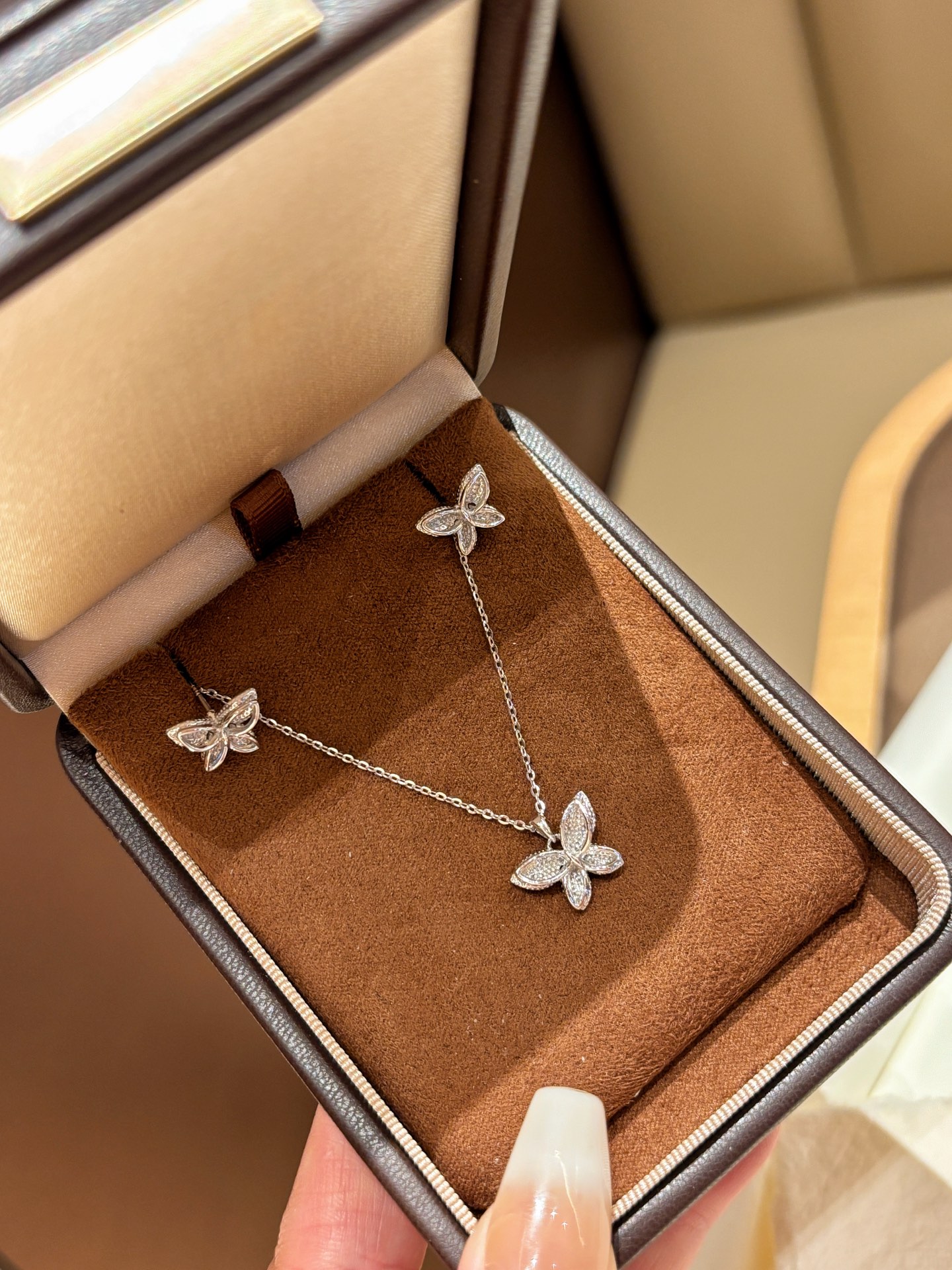 Low Allergy Silver Earrings & Necklace Set Ethereal Banquet Gold