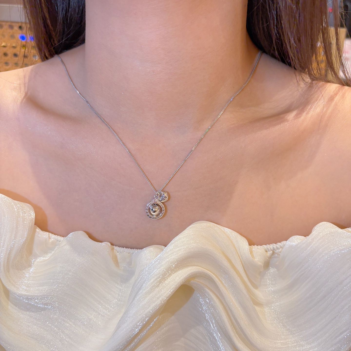 Solid Silver Necklace Light Luxury Valentine's Day Silver