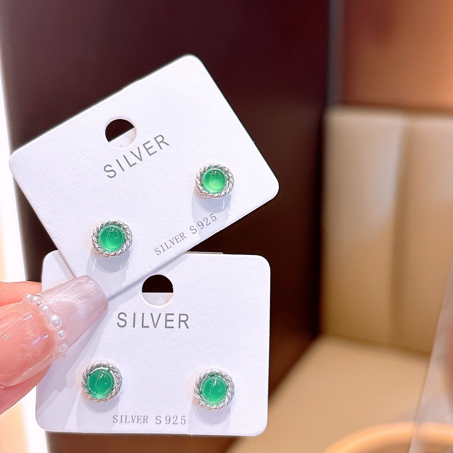 Massivsilber Ohrringe Ätherisch Büro Silber