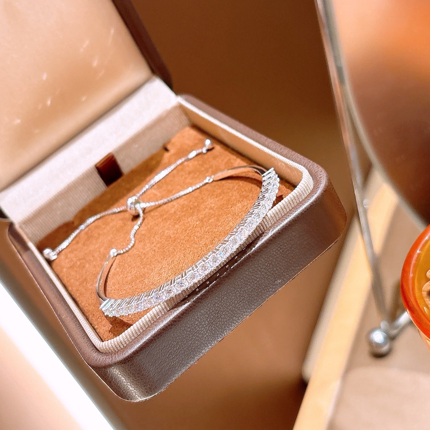 Solid Silver Moissanite Bangle Chic Confession Gold