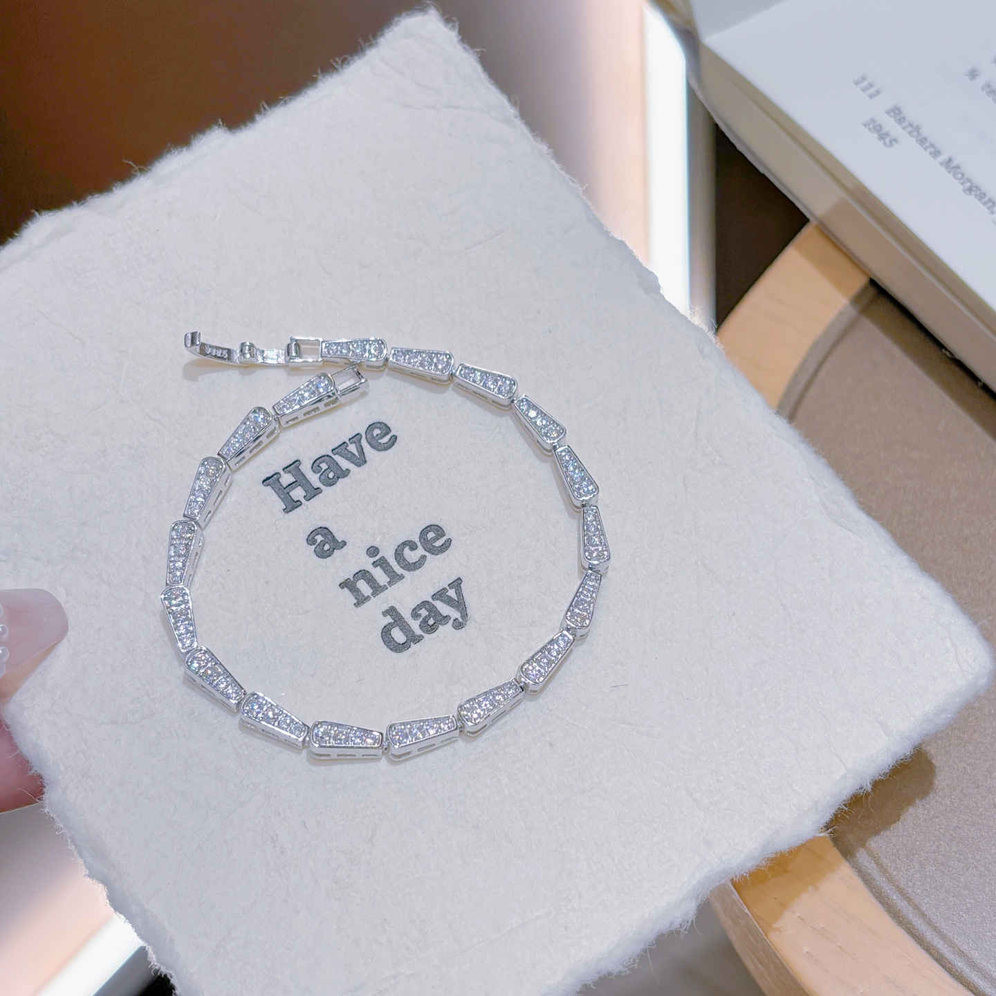 High Polish Silver Moissanite Bracelet Delicate Annual Party Gold