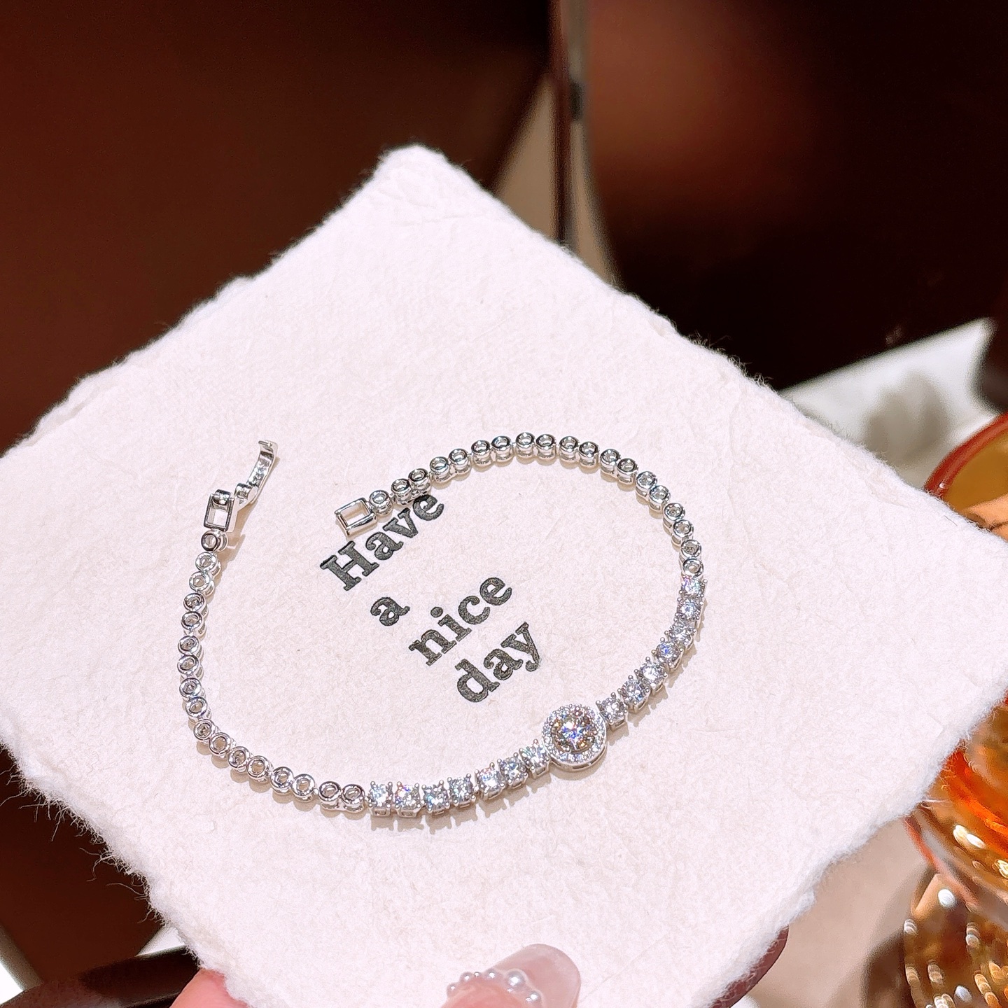 S925 Sterling Silver Moissanite Bracelet Ultra Minimal Workplace