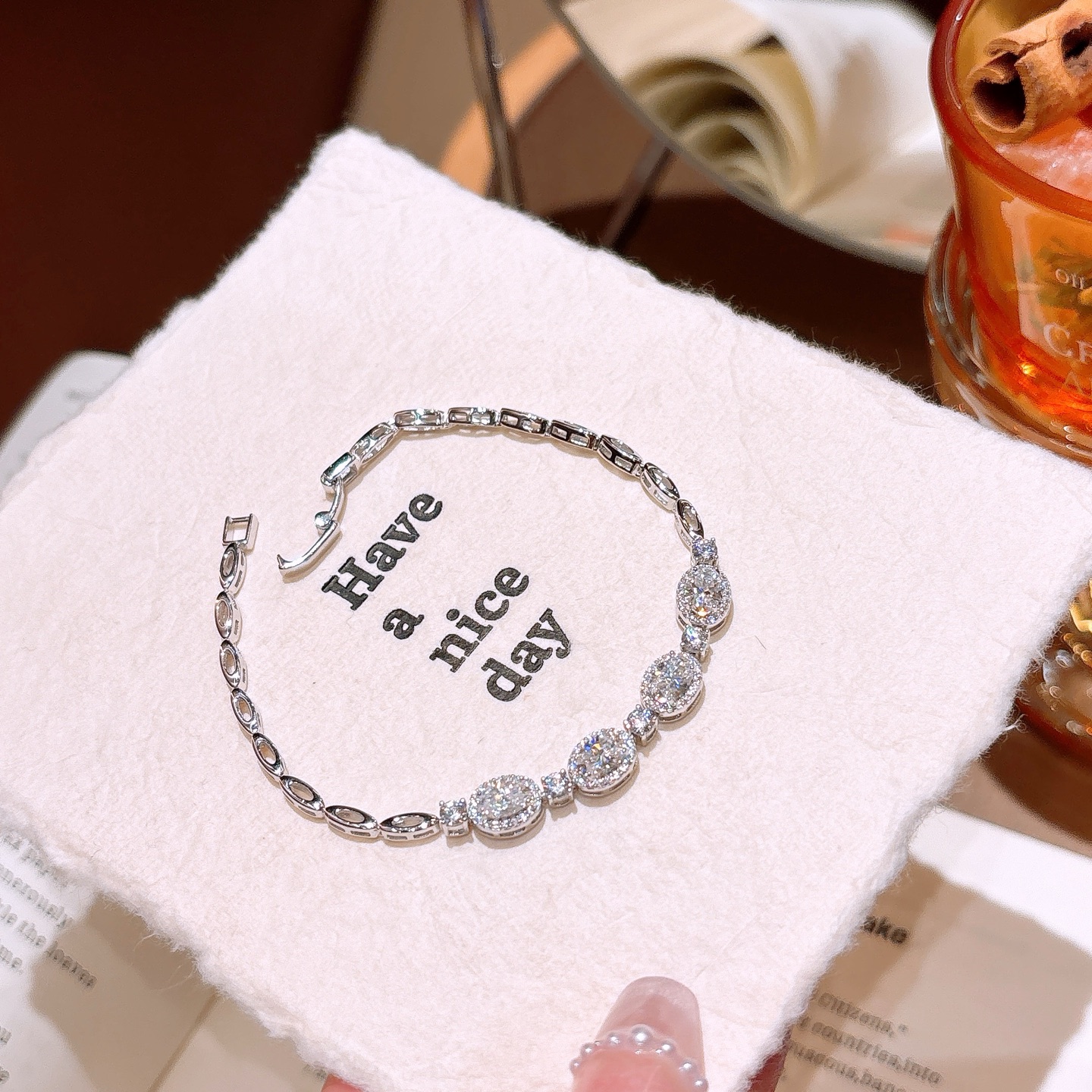 Hypoallergenic Silver Moissanite Bracelet Soft Gift for Her Silver