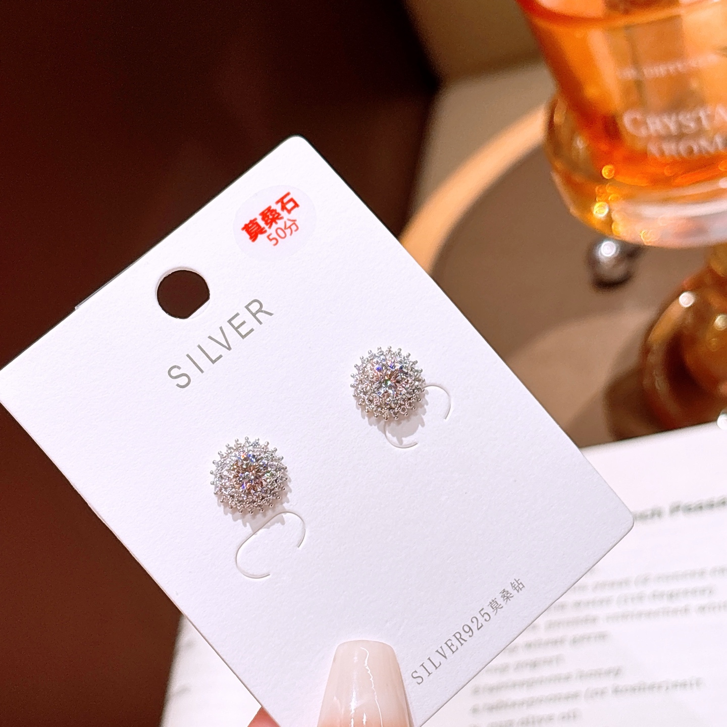 S925 Sterling Silver Moissanite Studs French Gift for Her Silver