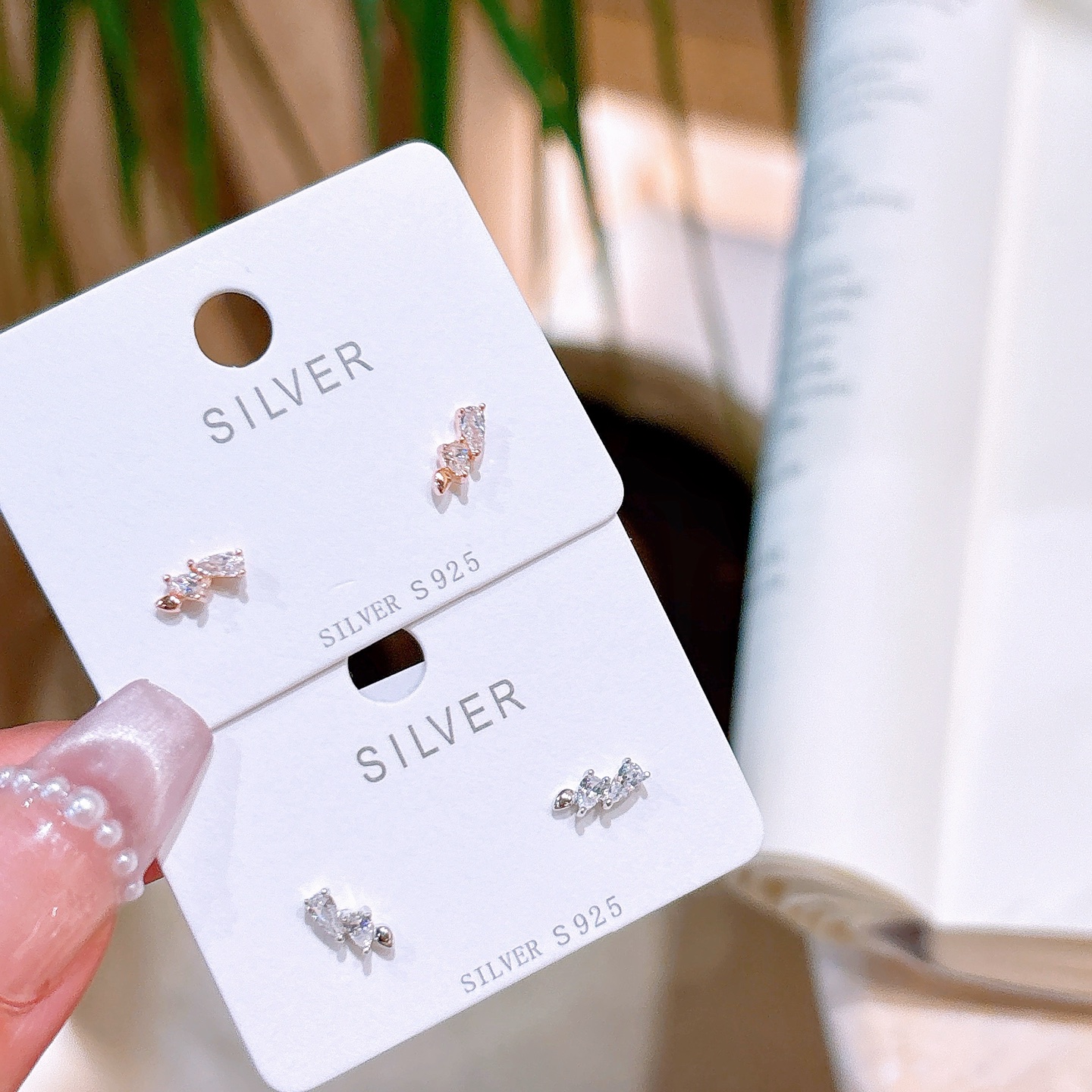 925 Silver Earrings Romantic Graduation Gold