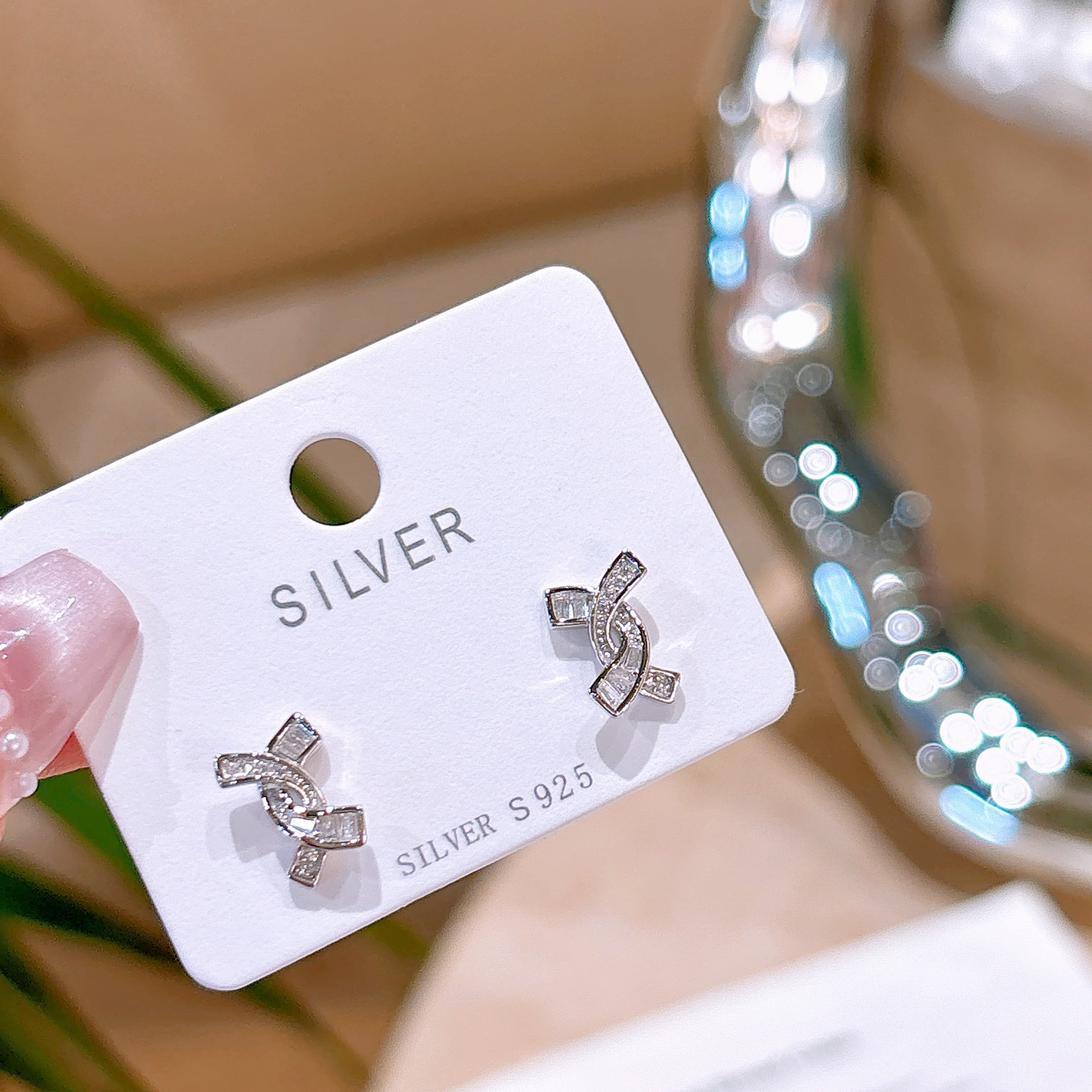 S925 Sterling Silver Earrings Fresh Wedding Registration Silver