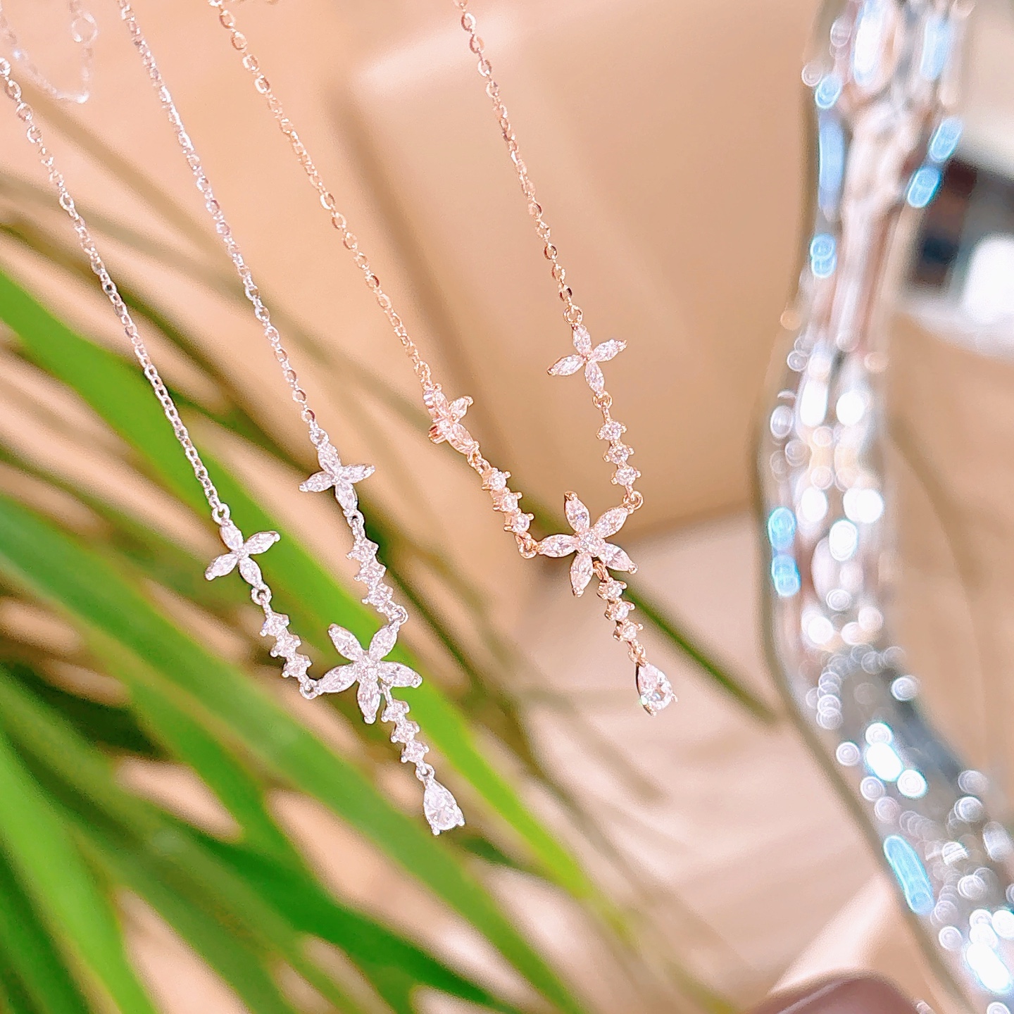 Feinsilber Kette Instagram-Stil Geschenk für sie Gold