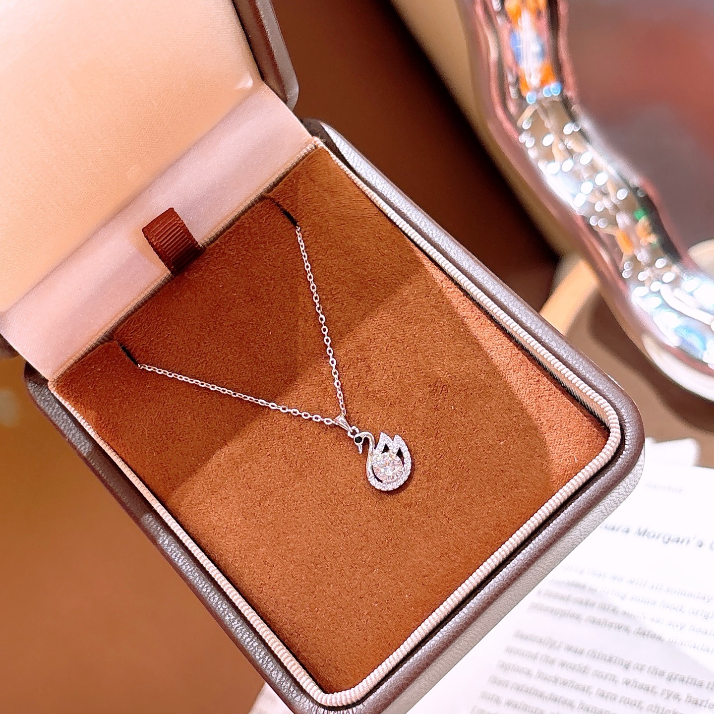 High Polish Silver Moissanite Necklace Vintage Proposal Silver