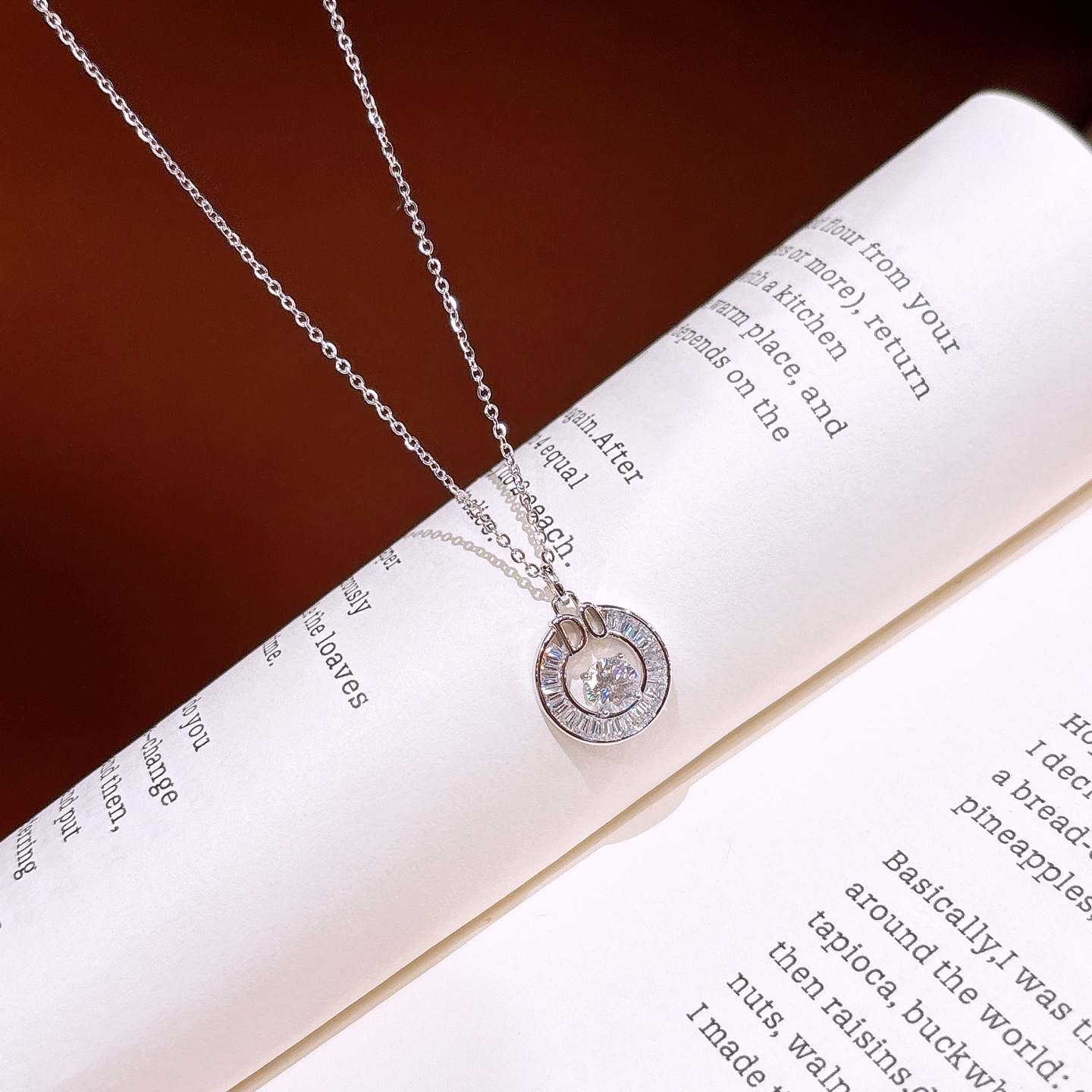 925 Silver Moissanite Necklace Pure Graduation Gold