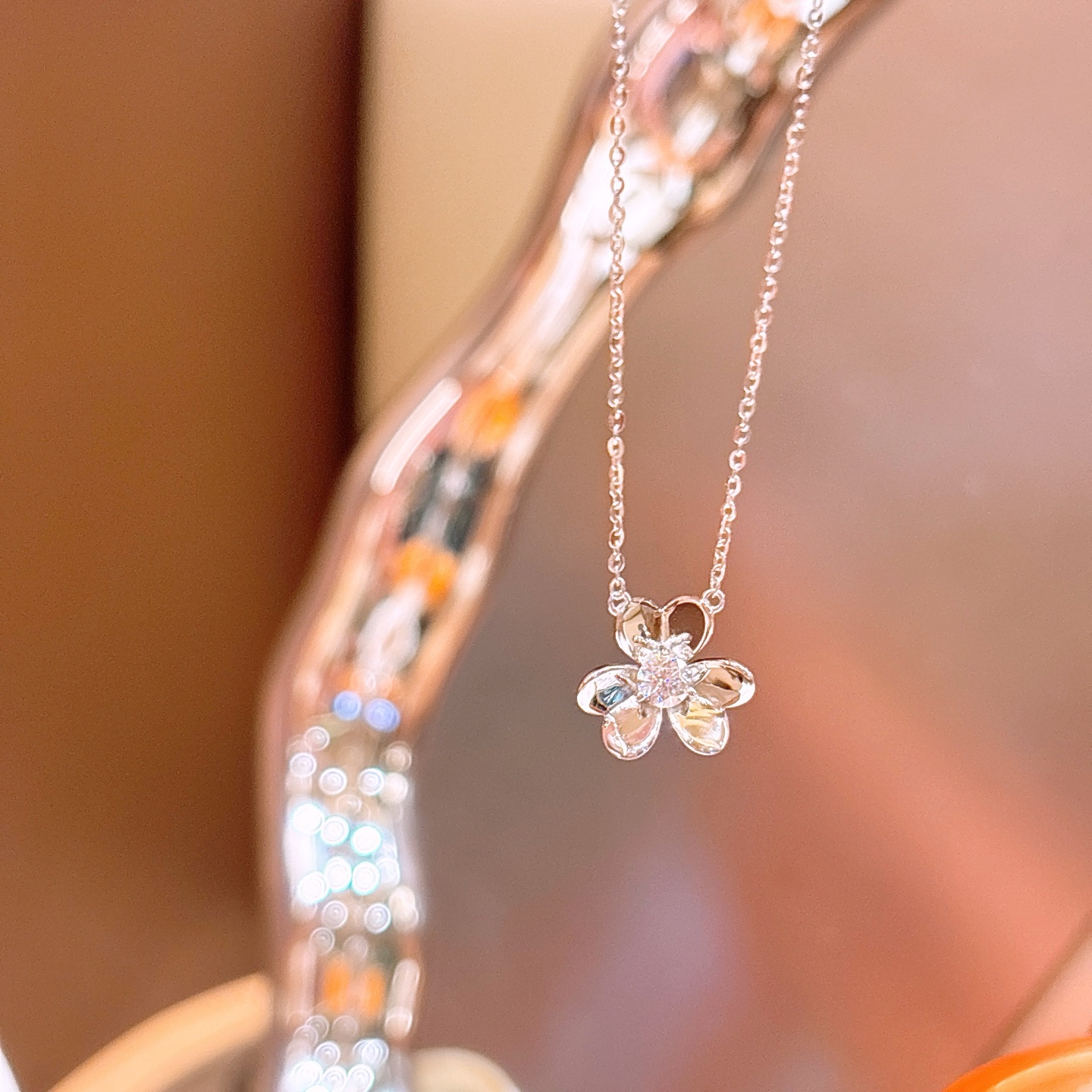 Solid Silver Moissanite Necklace Lively Workplace Gold