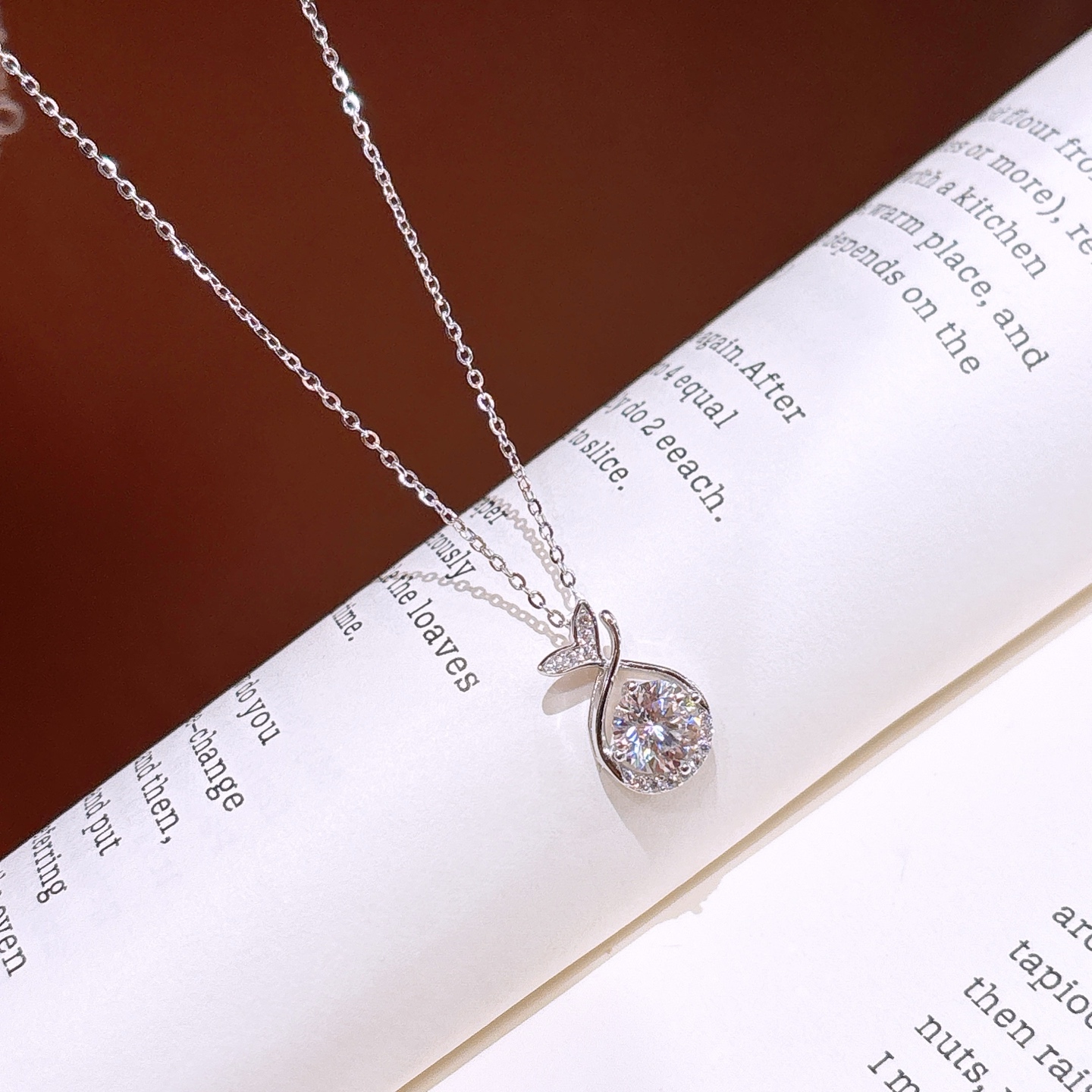 Solid Silver Moissanite Necklace Sweet Father's Day Silver