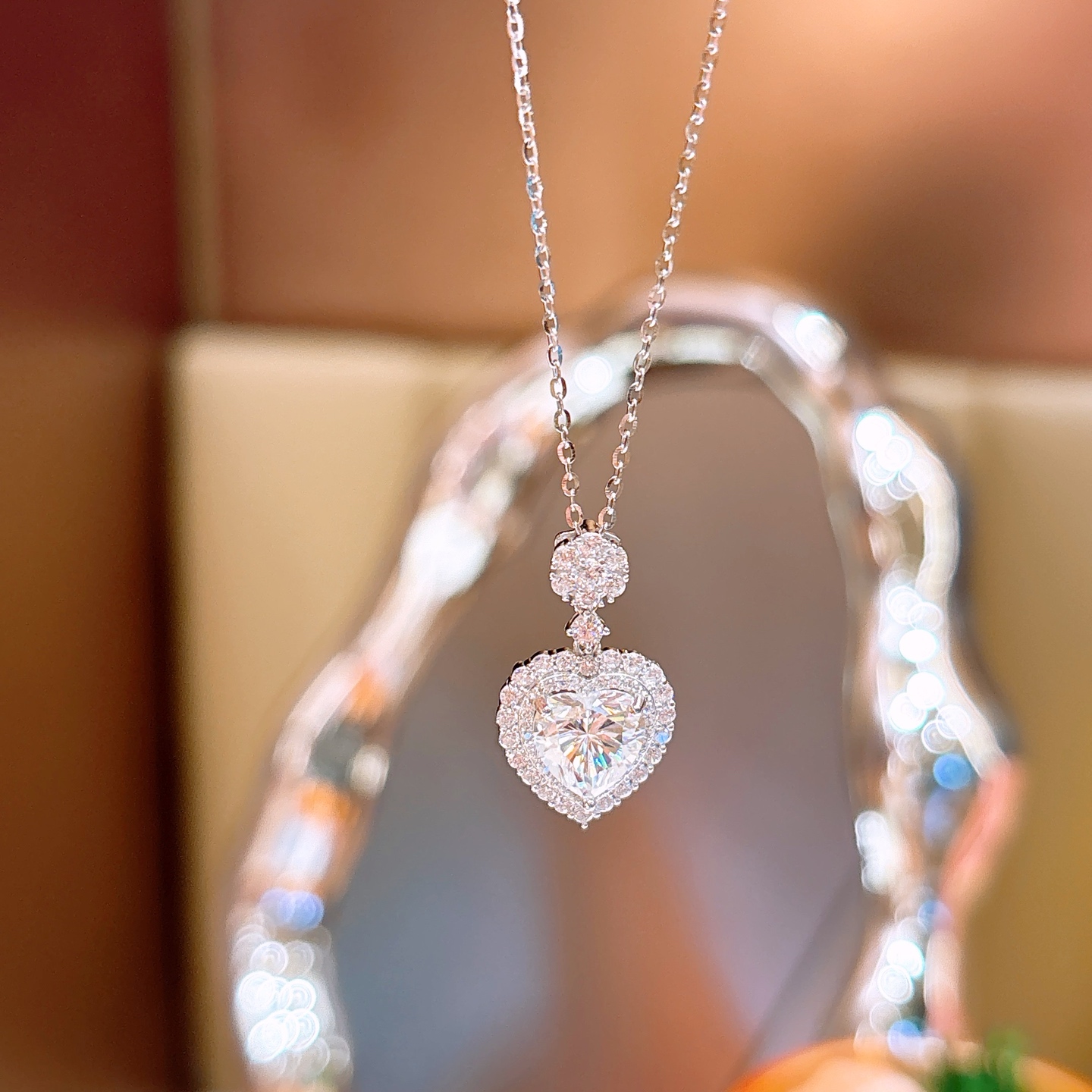 Fine Silver Moissanite Necklace Elegant Self-love Gold