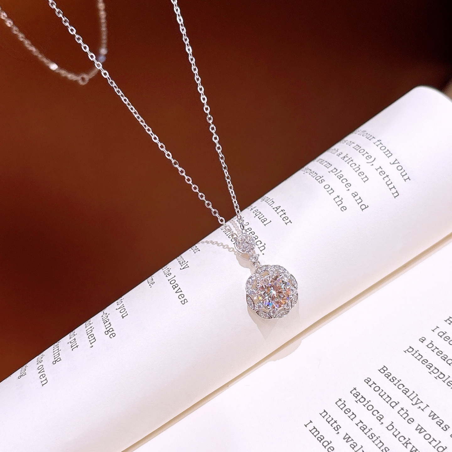 S925 Sterling Silver Moissanite Necklace Chic Confession Silver