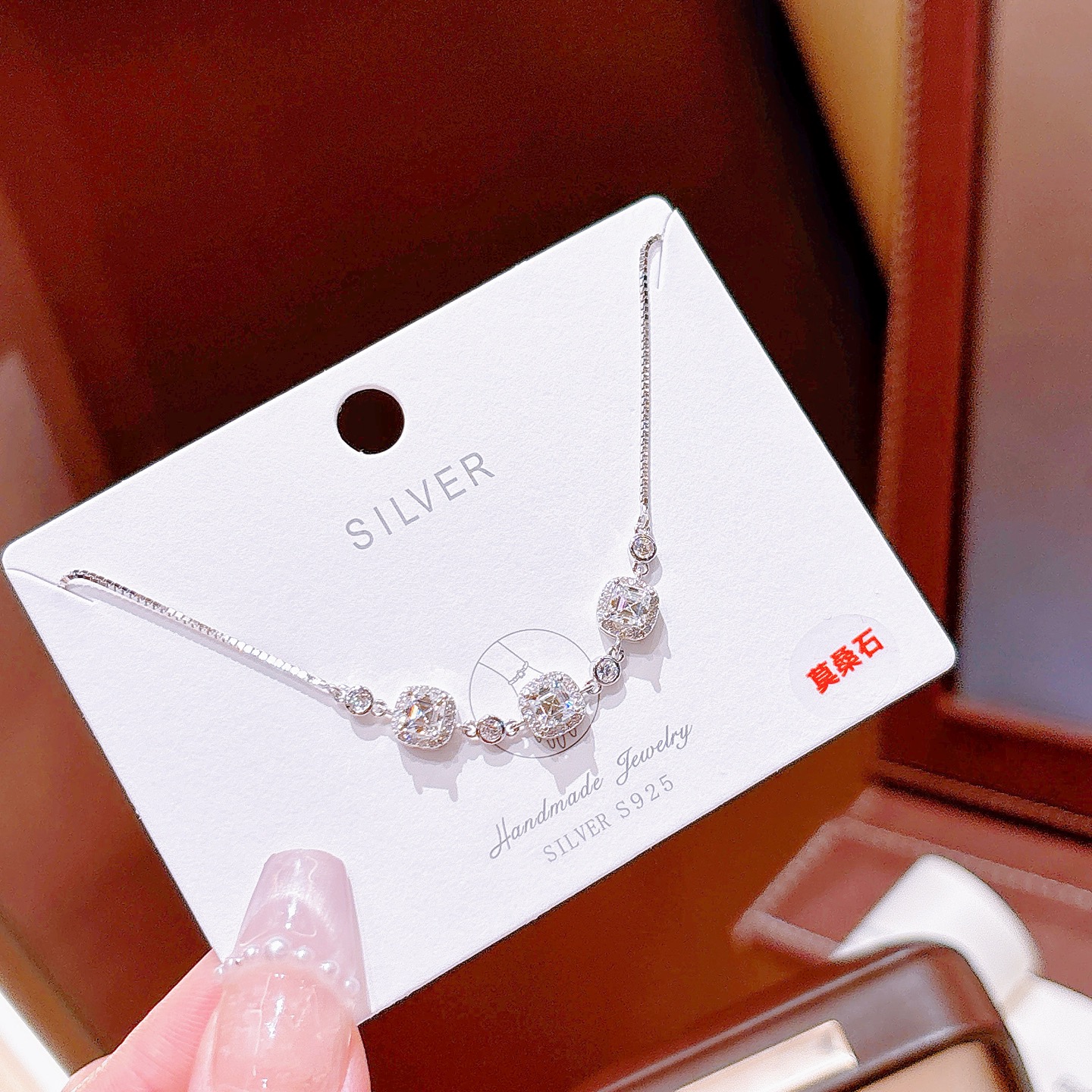 High Polish Silver Moissanite Bracelet Sweet & Cool Office Gold