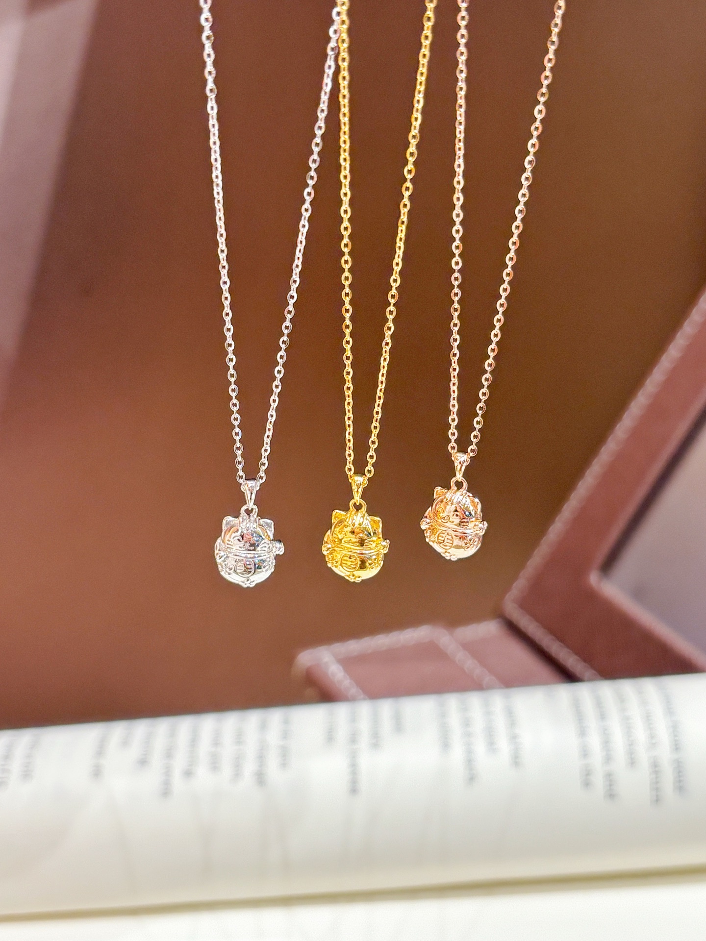 Solid Silver Necklace Sweet Engagement Gold