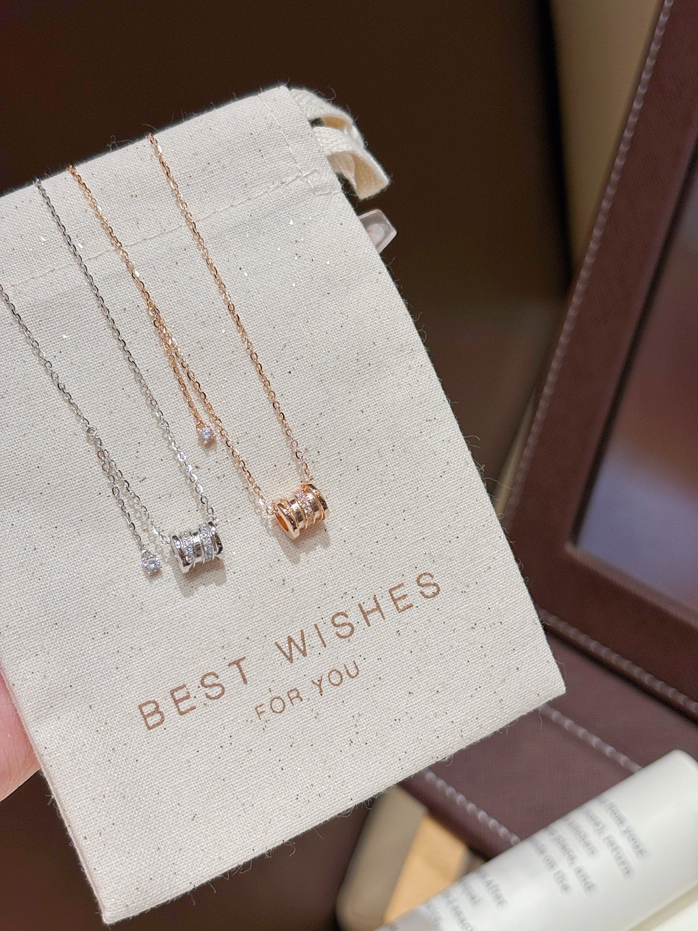 Solid Silver Necklace Unique Wedding Favor Gold