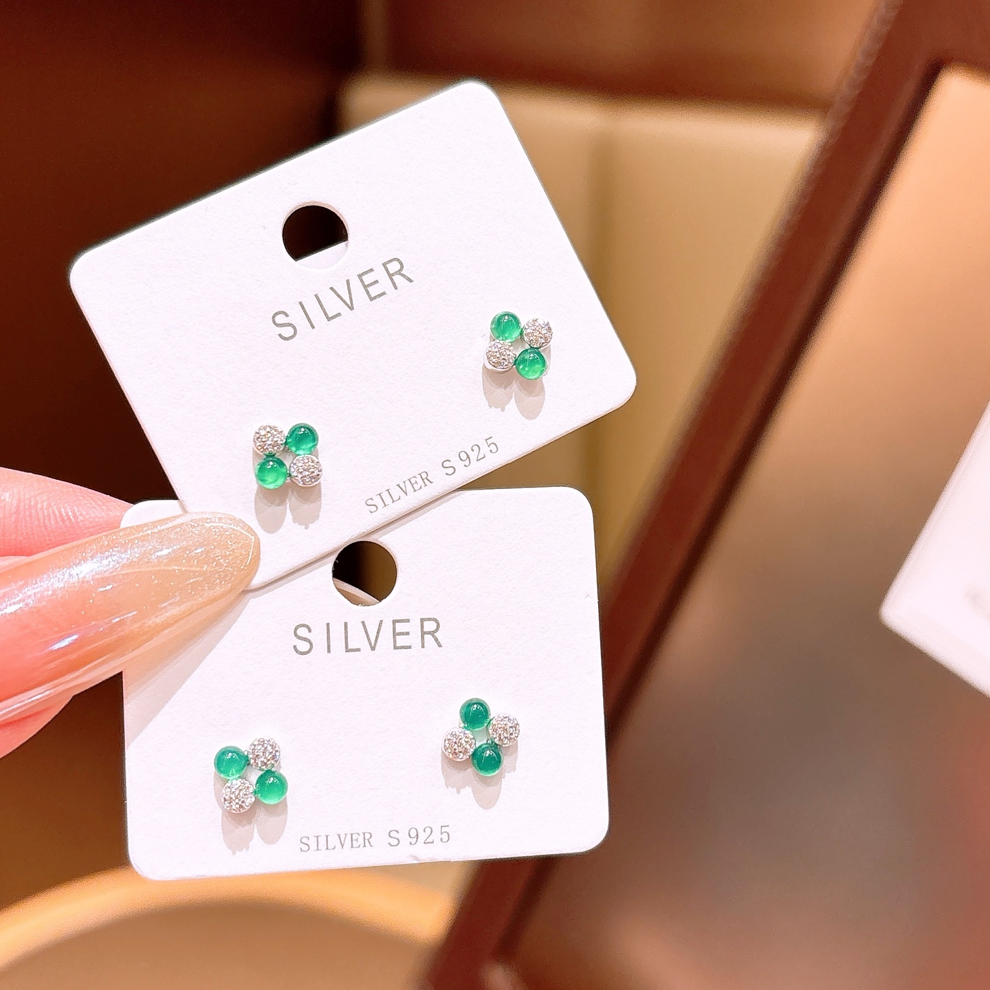 Nickelfreies Silber Ohrringe Hochwertig Abschluss Gold