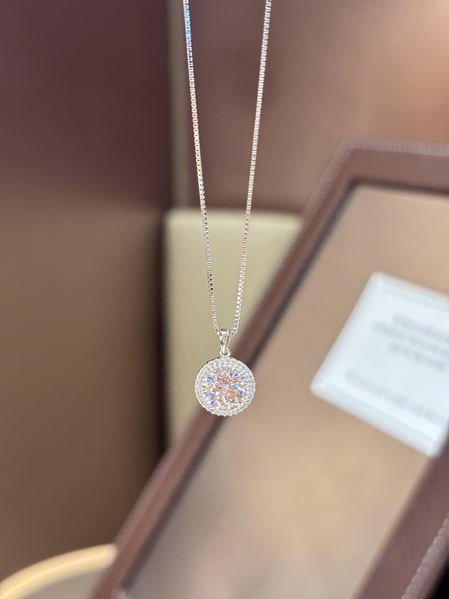 Low Allergy Silver Moissanite Necklace Chic Spring Festival Gold