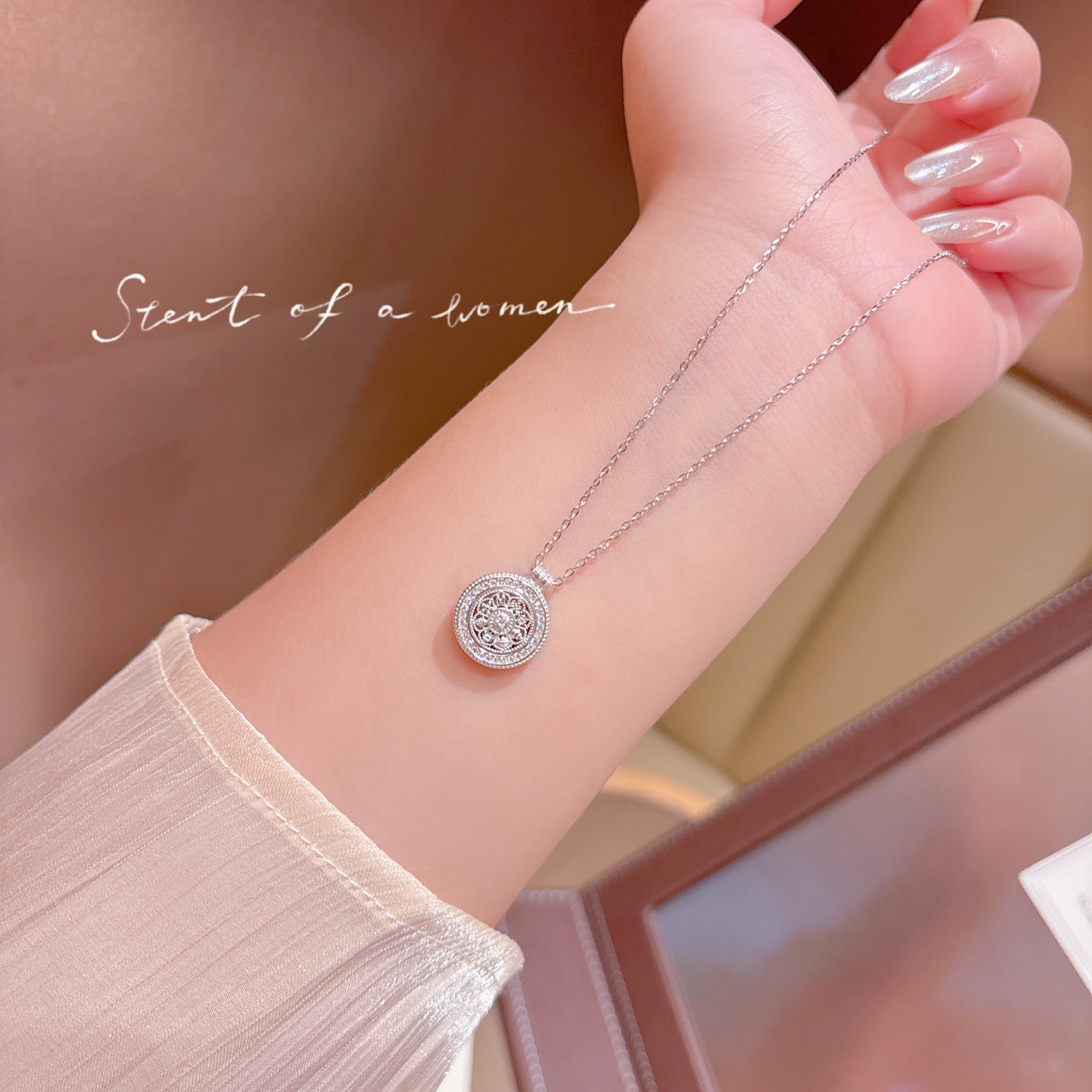 Nickel Free Silver Moissanite Necklace Unique Graduation Silver