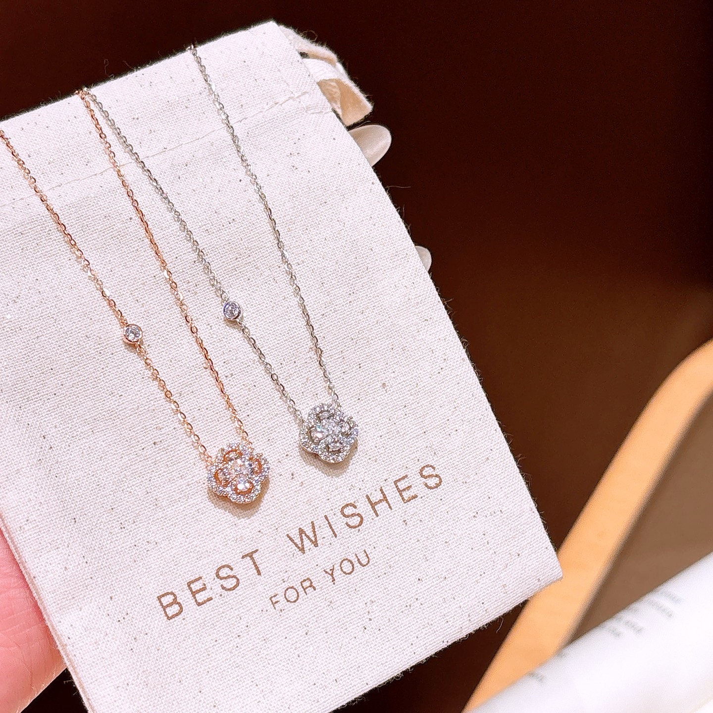 韓国風S925スターリングシルバーネックレスゴールド プロポーズ