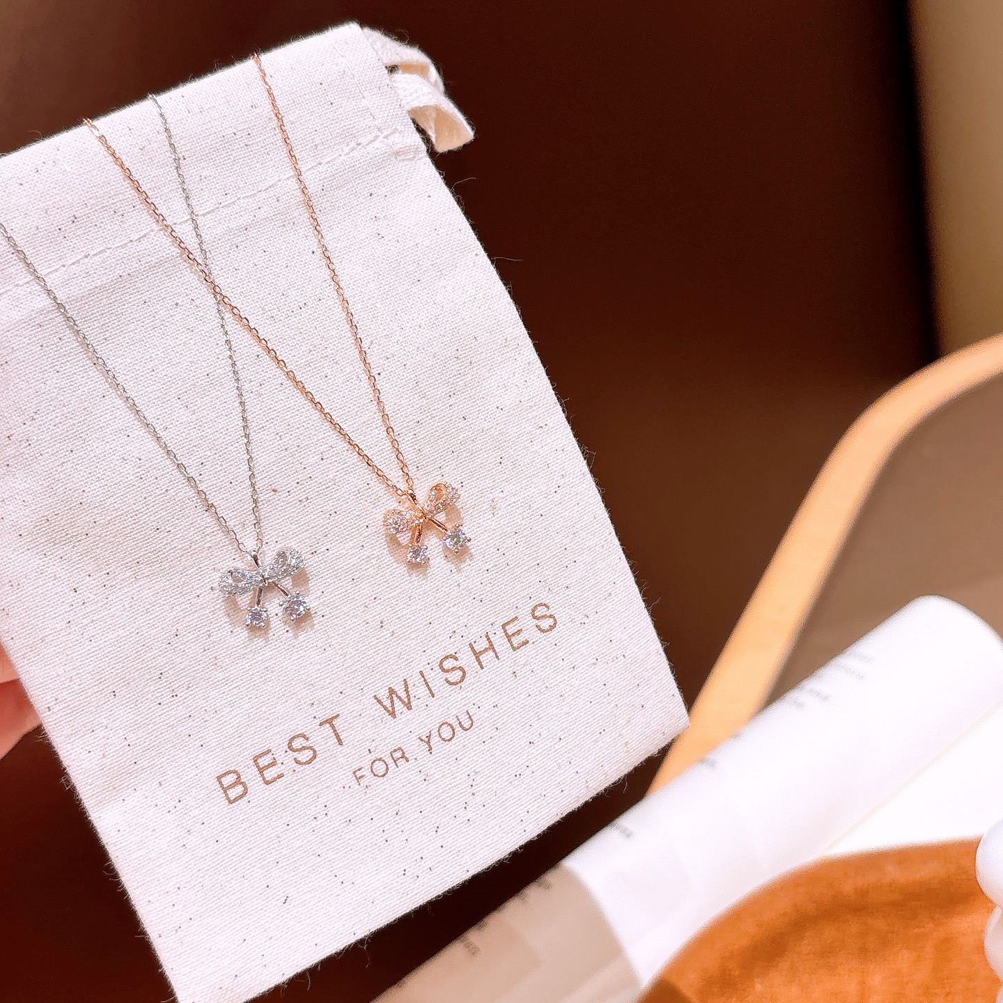 Solid Silver Necklace Forest Workplace Gold