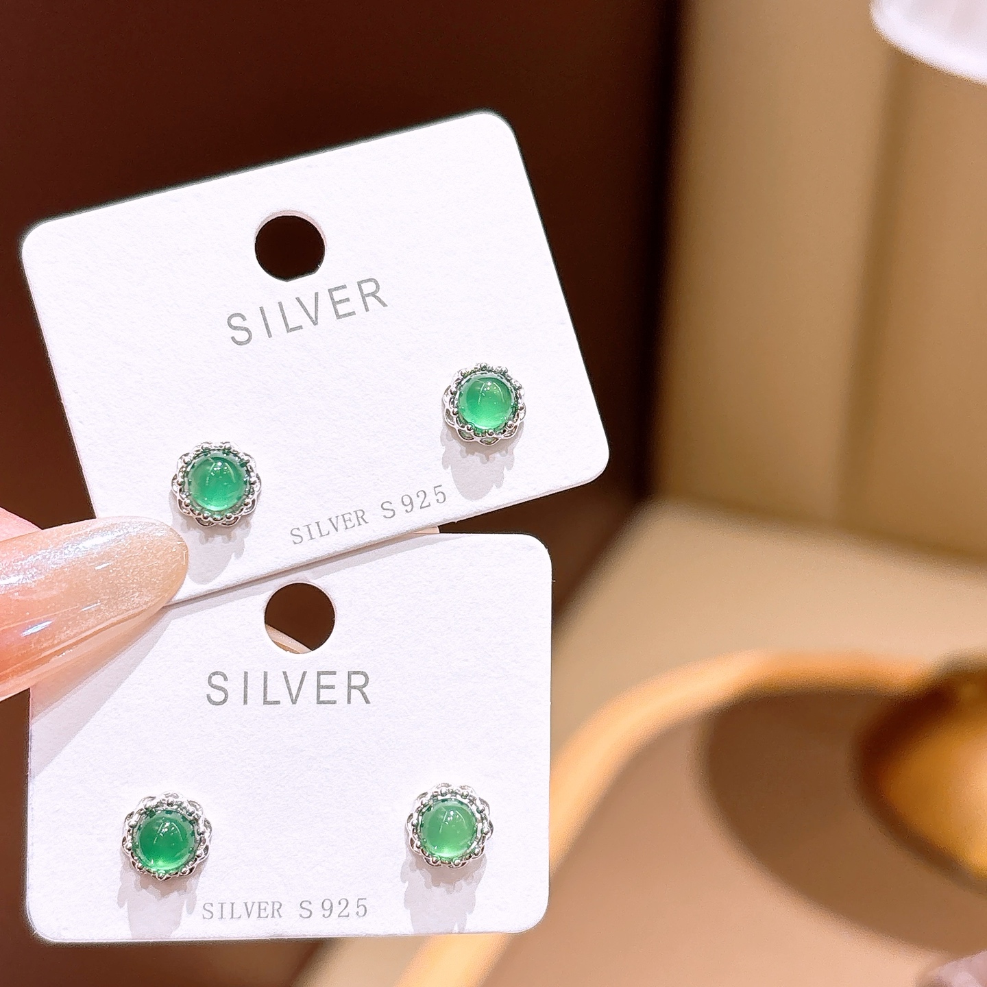 インスタ風ファインシルバーイヤリングゴールド 職場