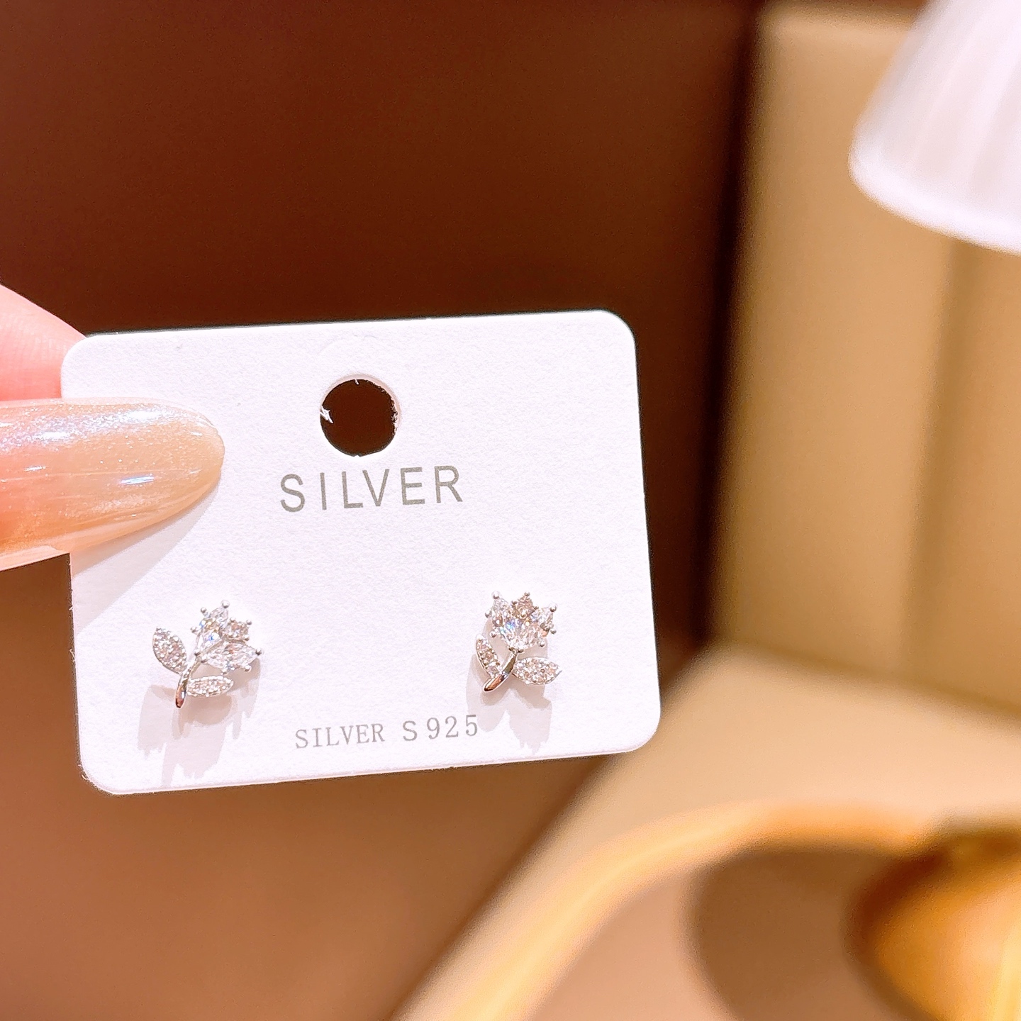 S925 Sterling Silver Earrings Ethereal Spring Festival Gold