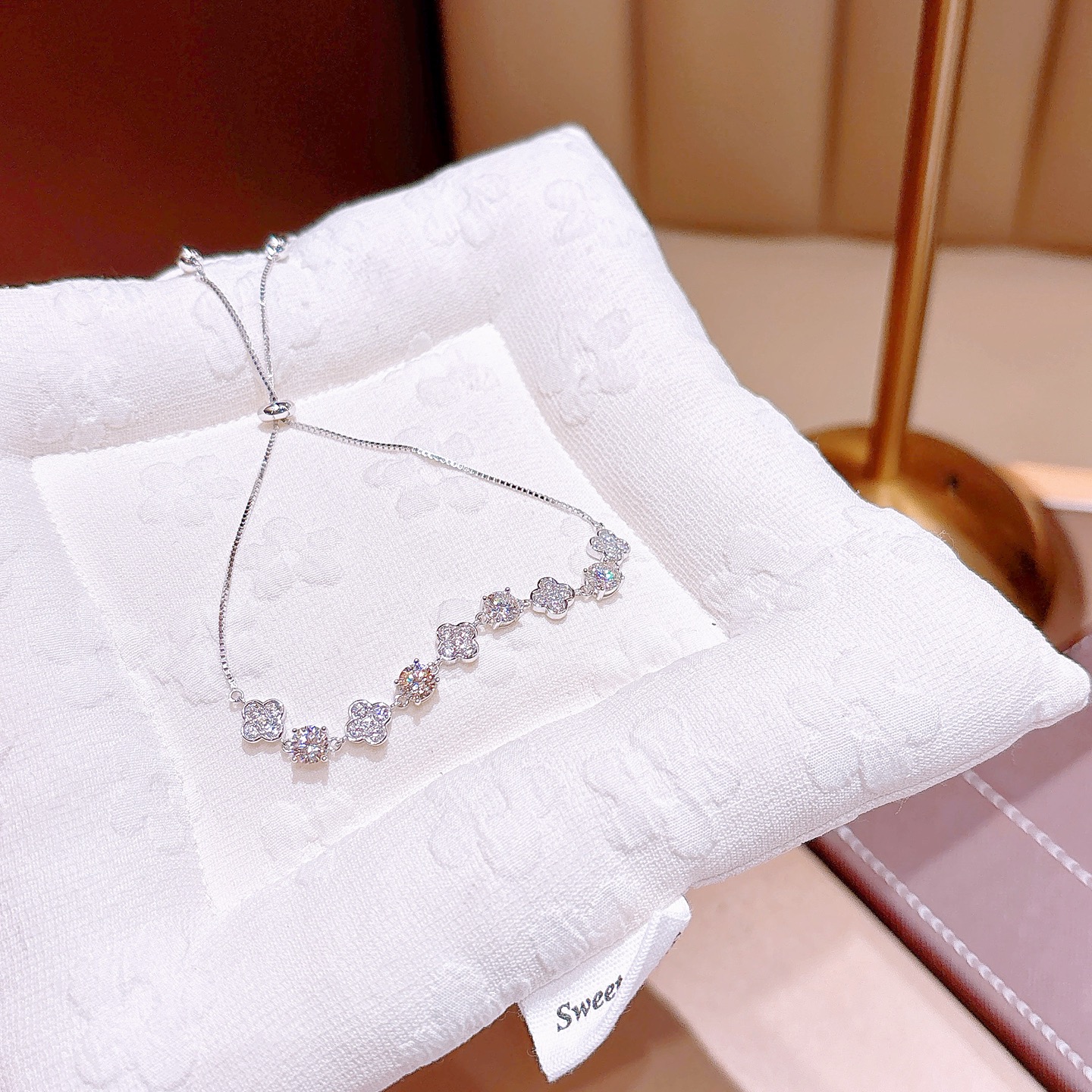 S925 Sterling Silver Moissanite Bracelet Unique Christmas Gold