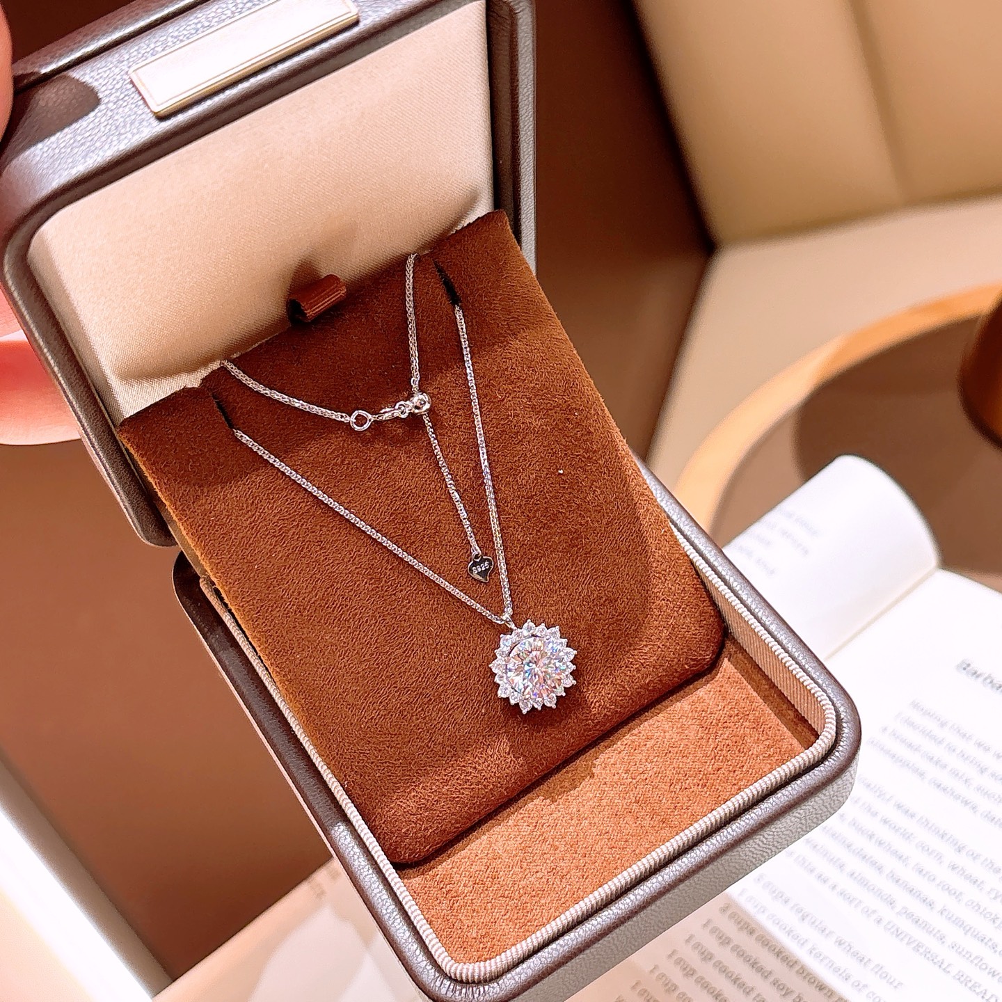 Massivsilber Moissanit Kette Weich Verabredung Silber