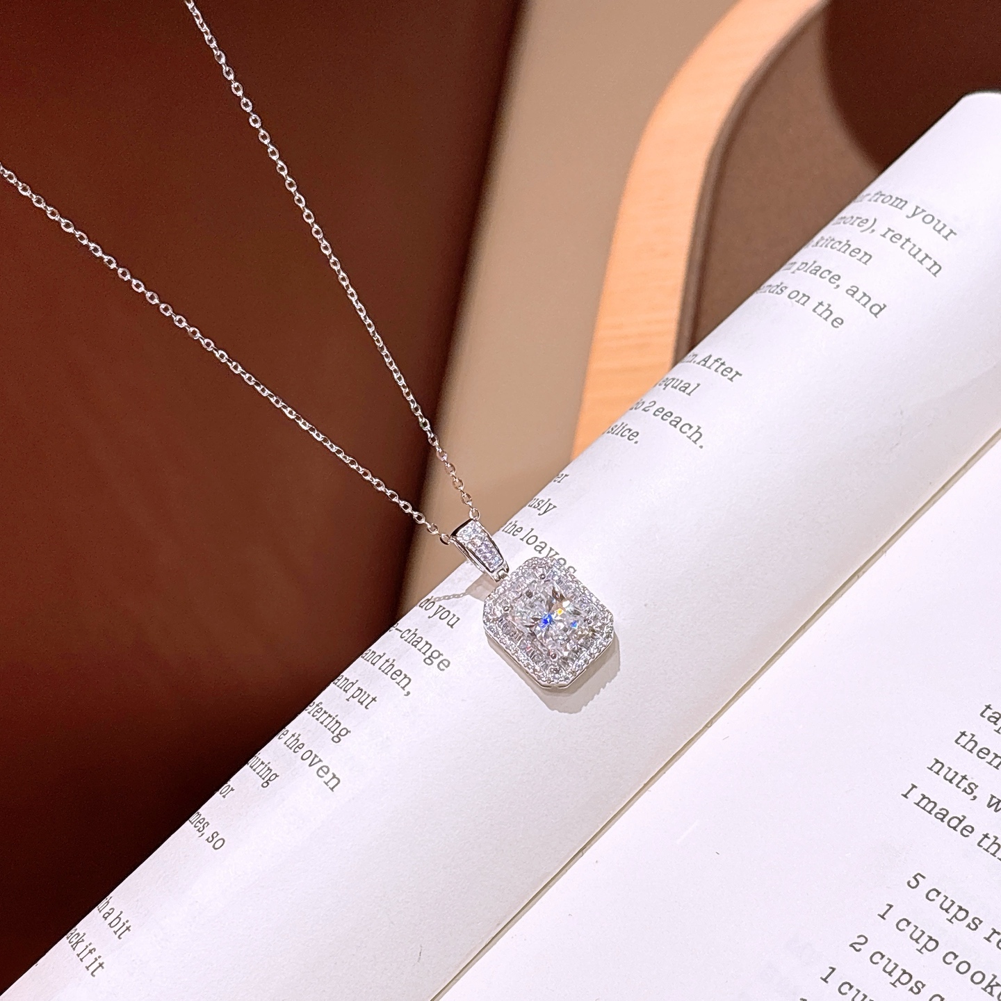 Hochglanzpoliertes Silber Moissanit Kette Verspielt Für mich selbst