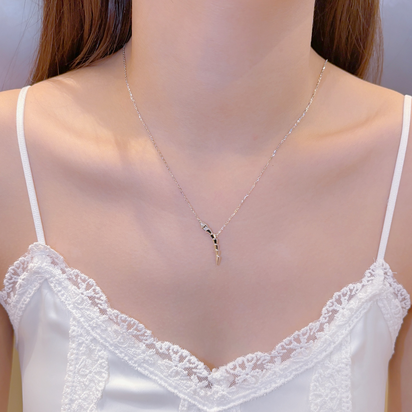 Nickelfreies Silber Moissanit Kette Frisch Lehrertag Silber