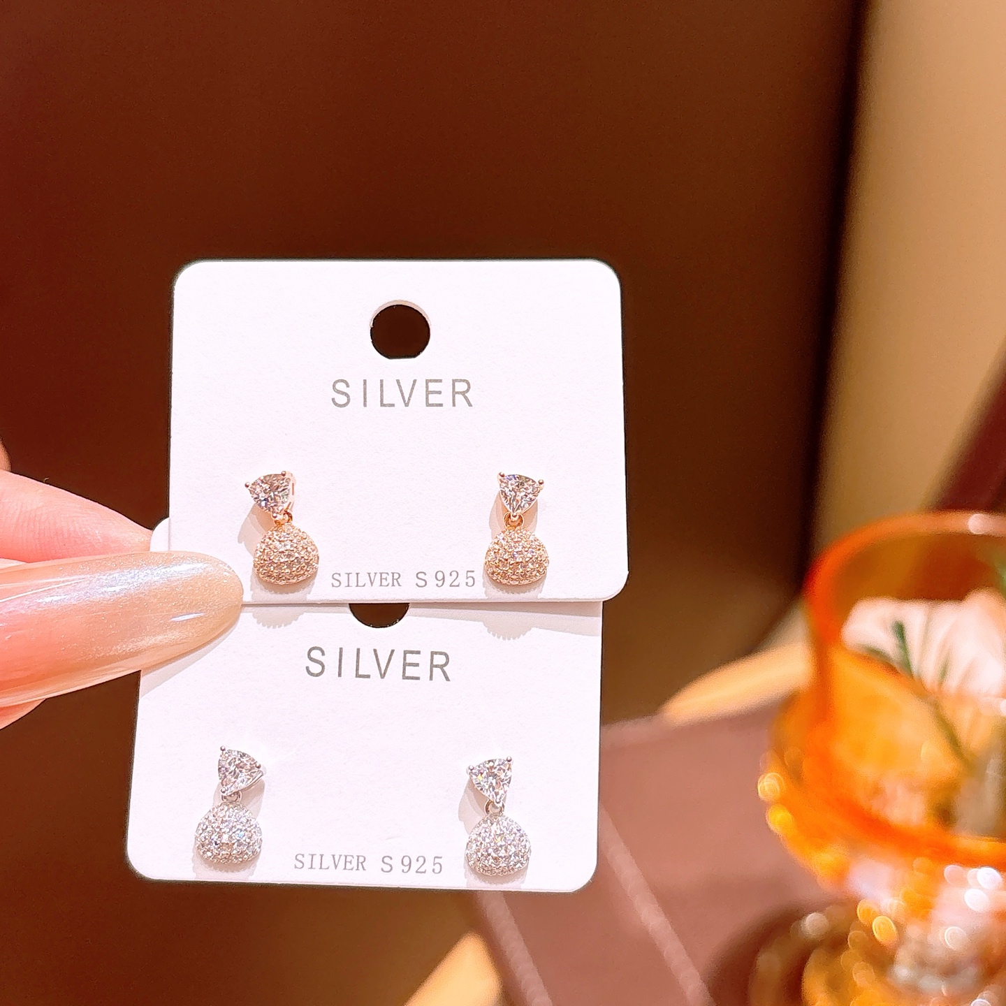 High Polish Silver Earrings Light Luxury Everyday Wear Gold