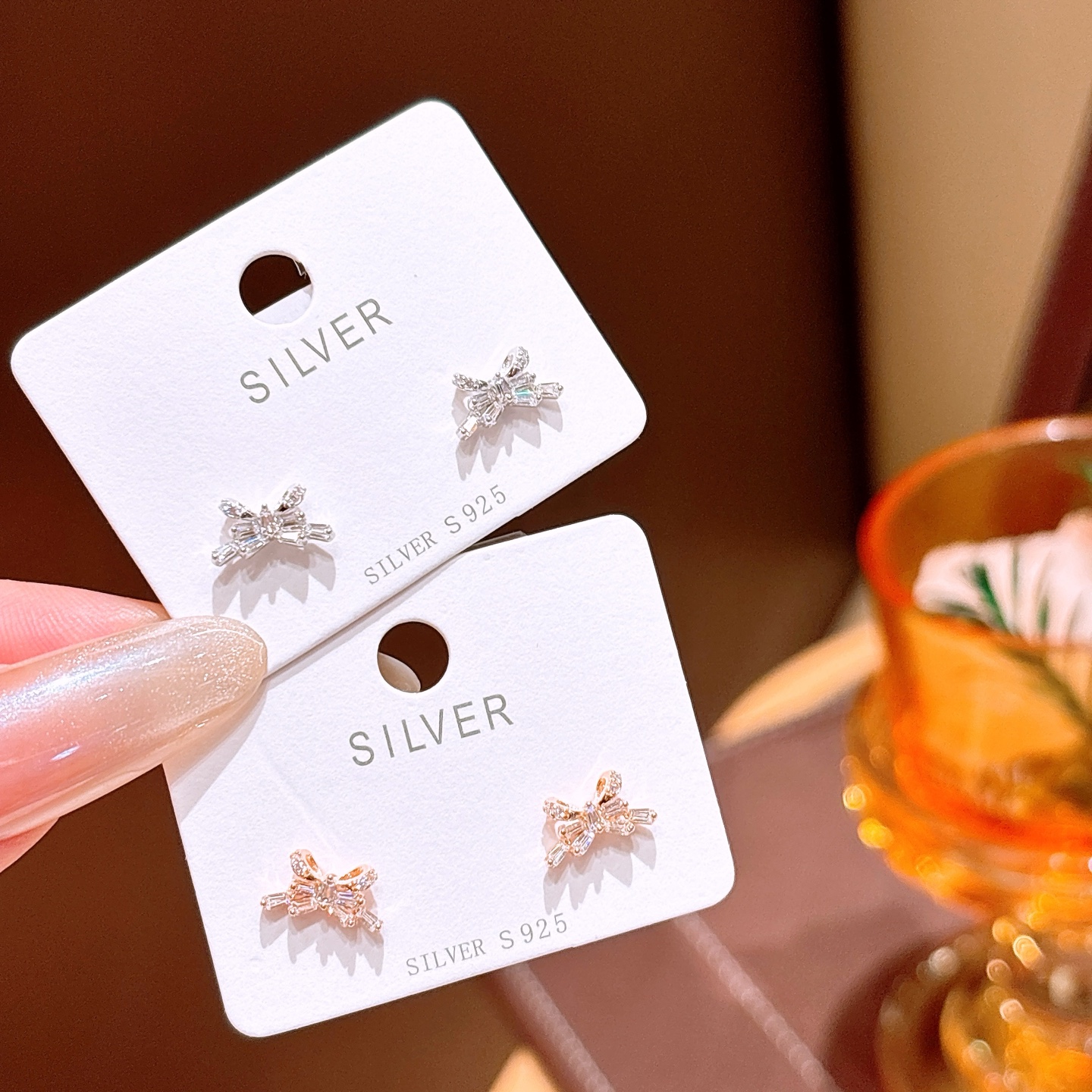 Fine Silver Earrings Soft Engagement Gold