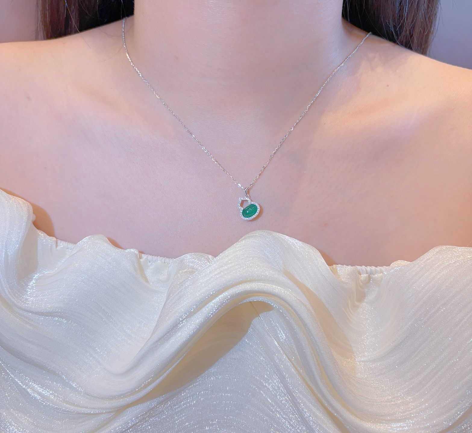 Fine Silver Necklace Minimalist Spring Festival Silver