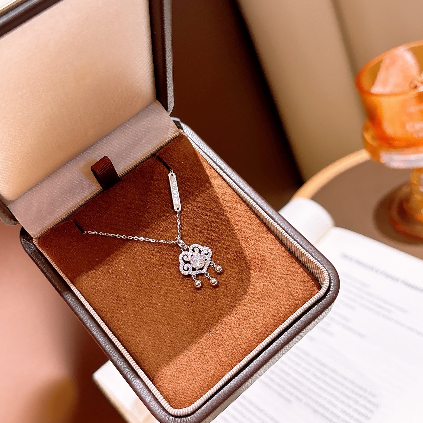 Hypoallergenes Silber Moissanit Kette Lebendig Party Silber