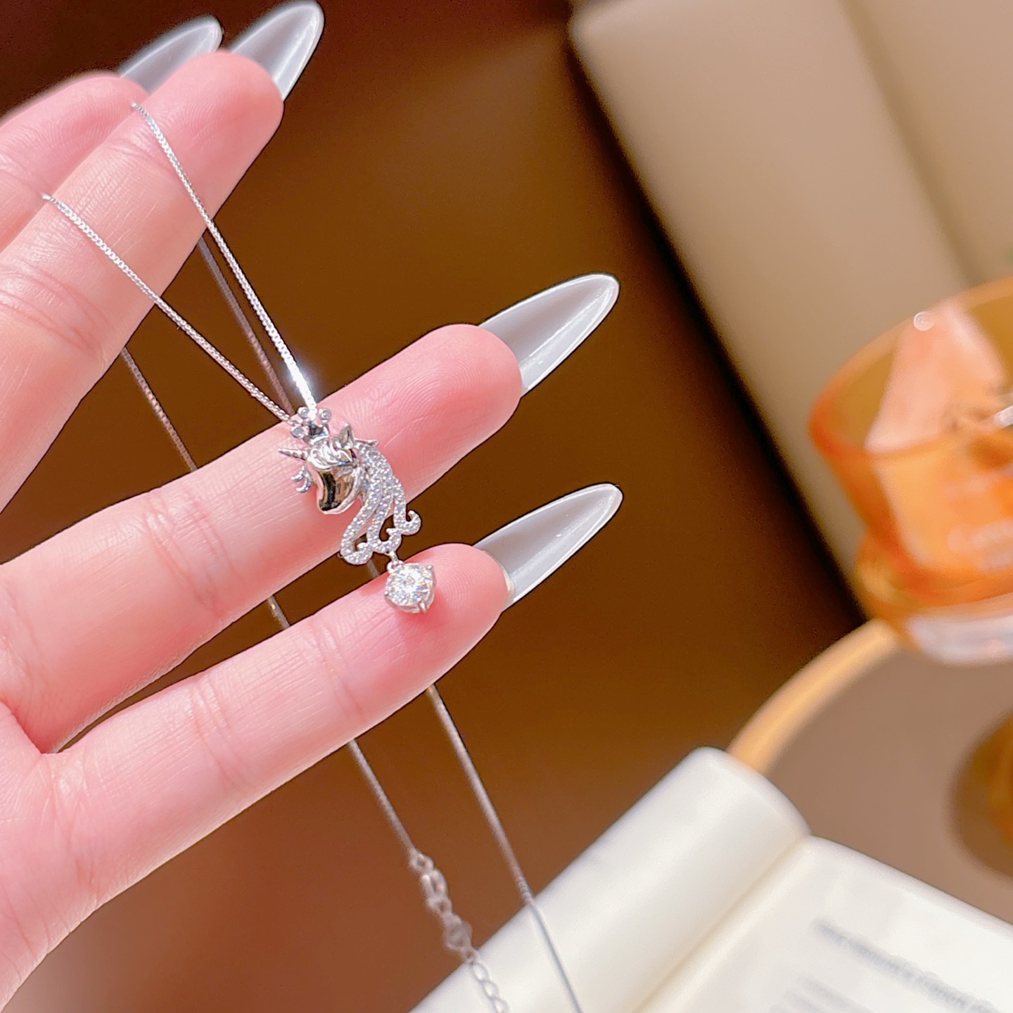 Feinsilber Moissanit Kette Rein Geständnis Silber