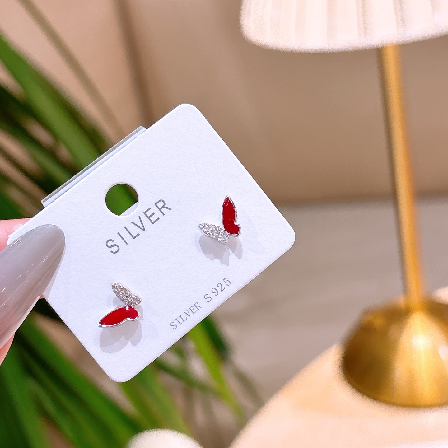 High Polish Silver Earrings Cute Christmas Gold