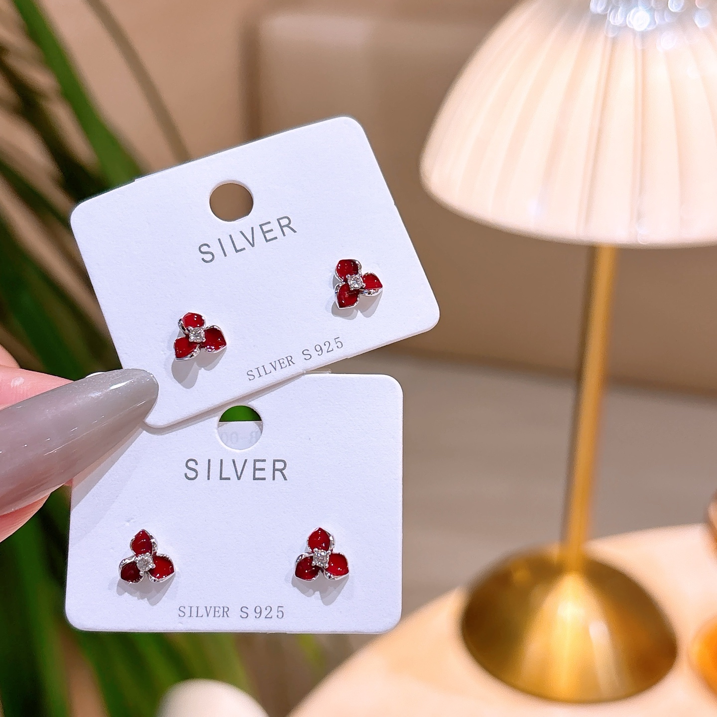 925 Silver Earrings Ethereal Graduation Gold