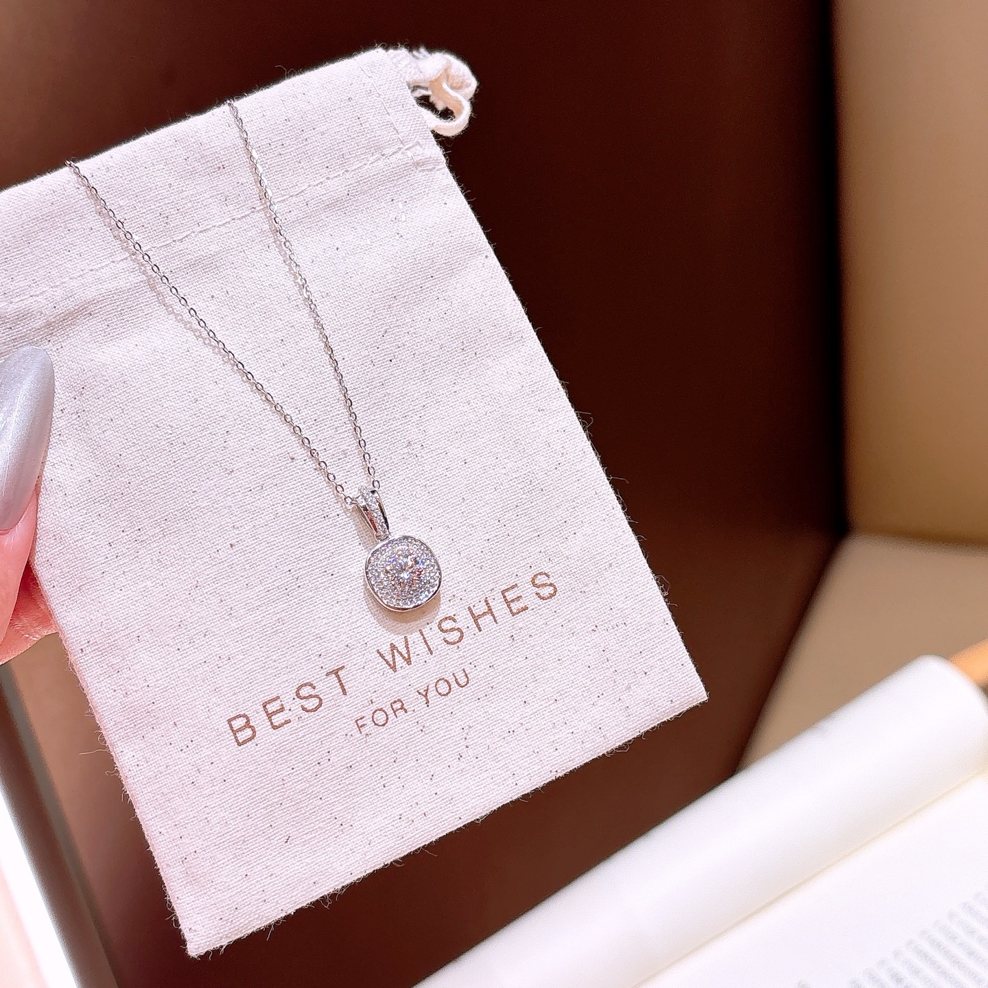 Low Allergy Silver Moissanite Necklace Minimalist Confession Gold